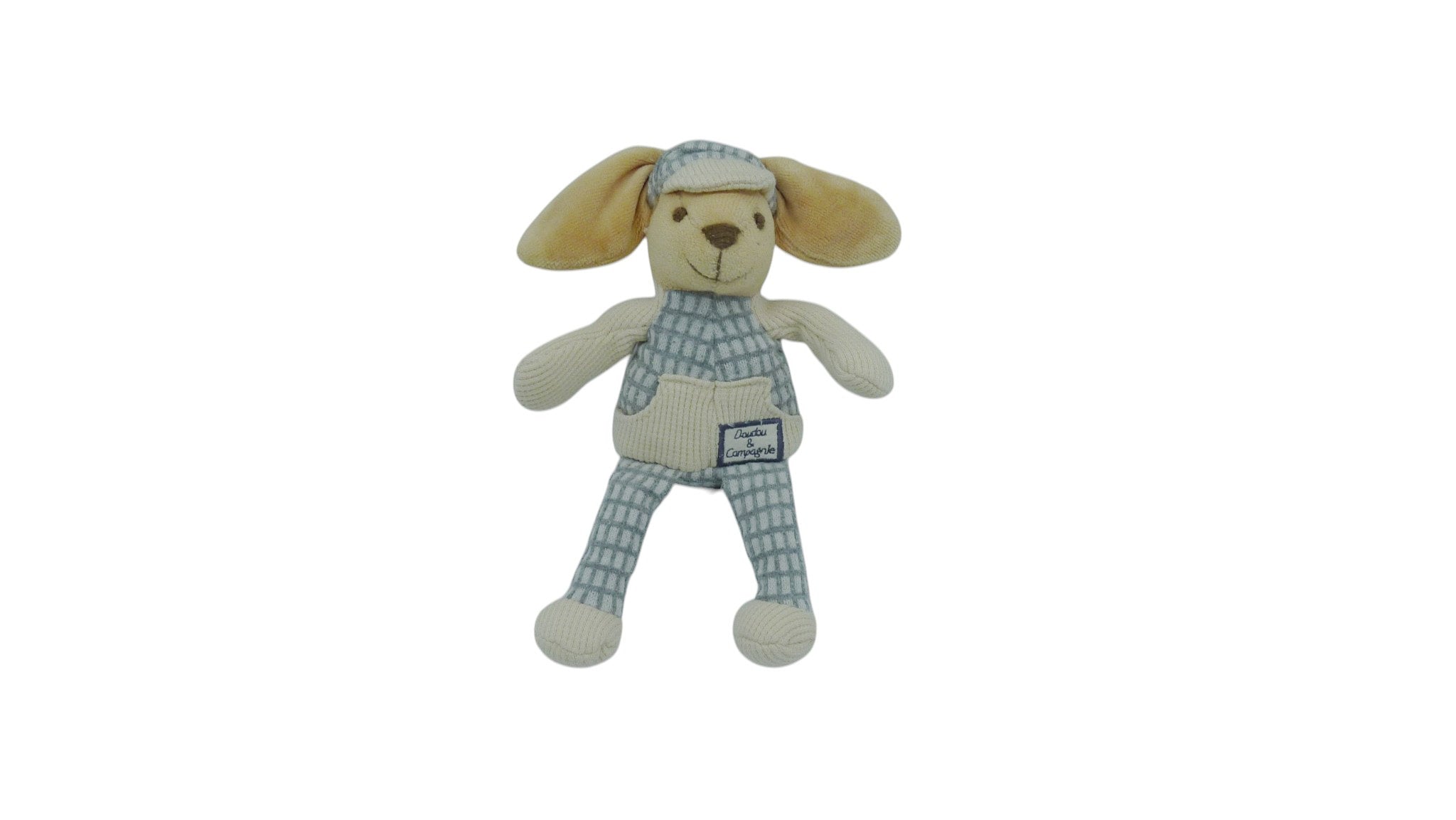 Peluche lapin marron gris - Doudou et Compagnie 20 cm