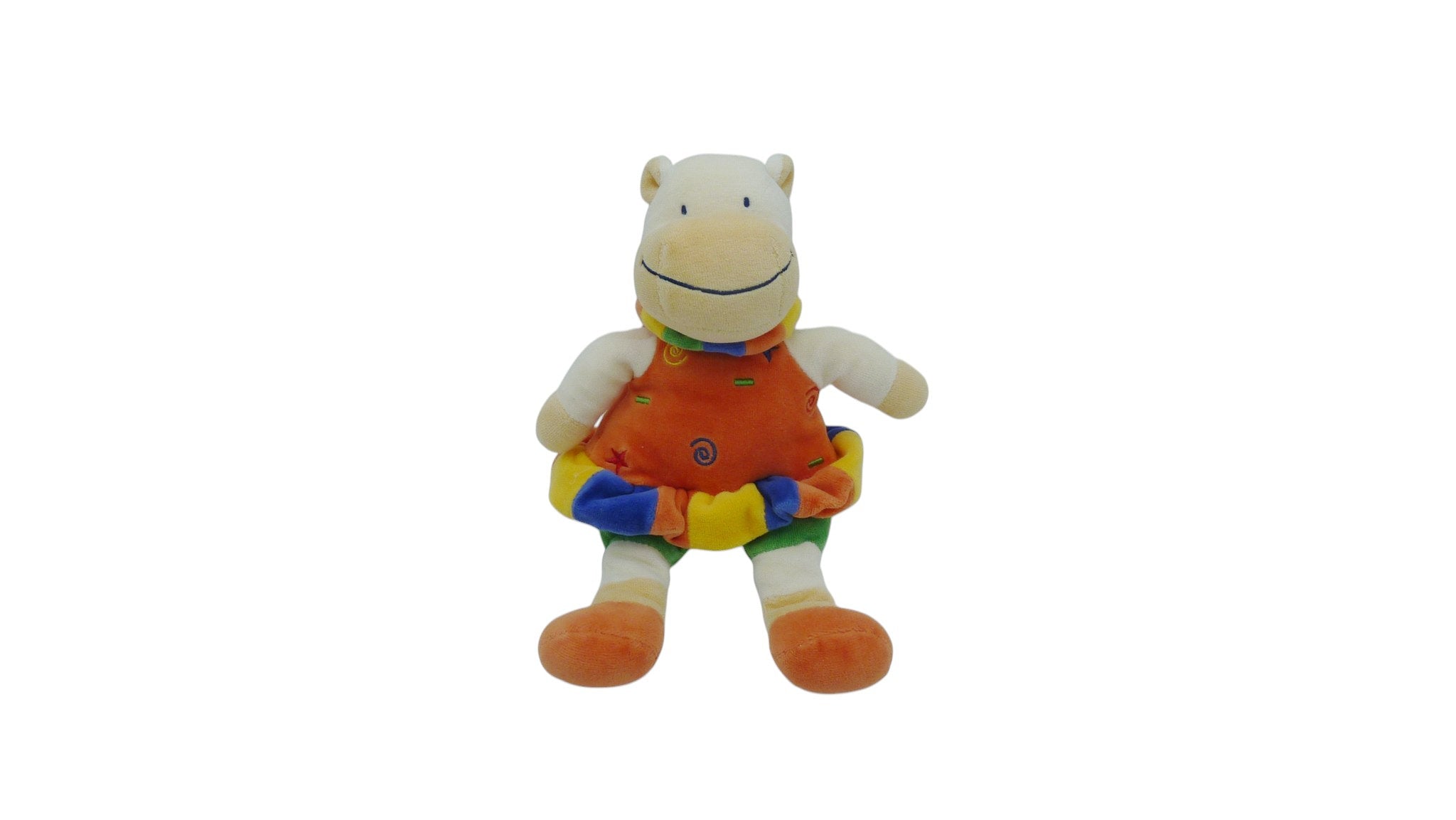 Peluche hippopotame multicolore - Nicotoy - 28 cm