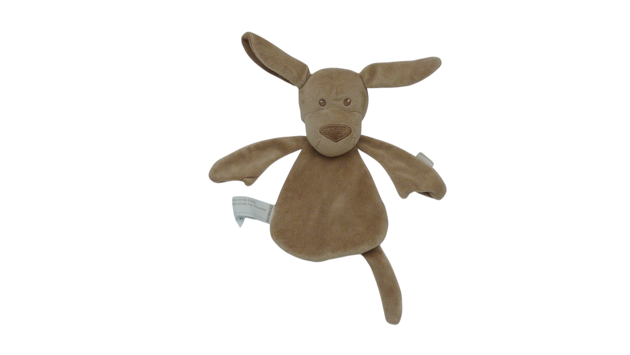 Doudou chien plat marron - Zeeman