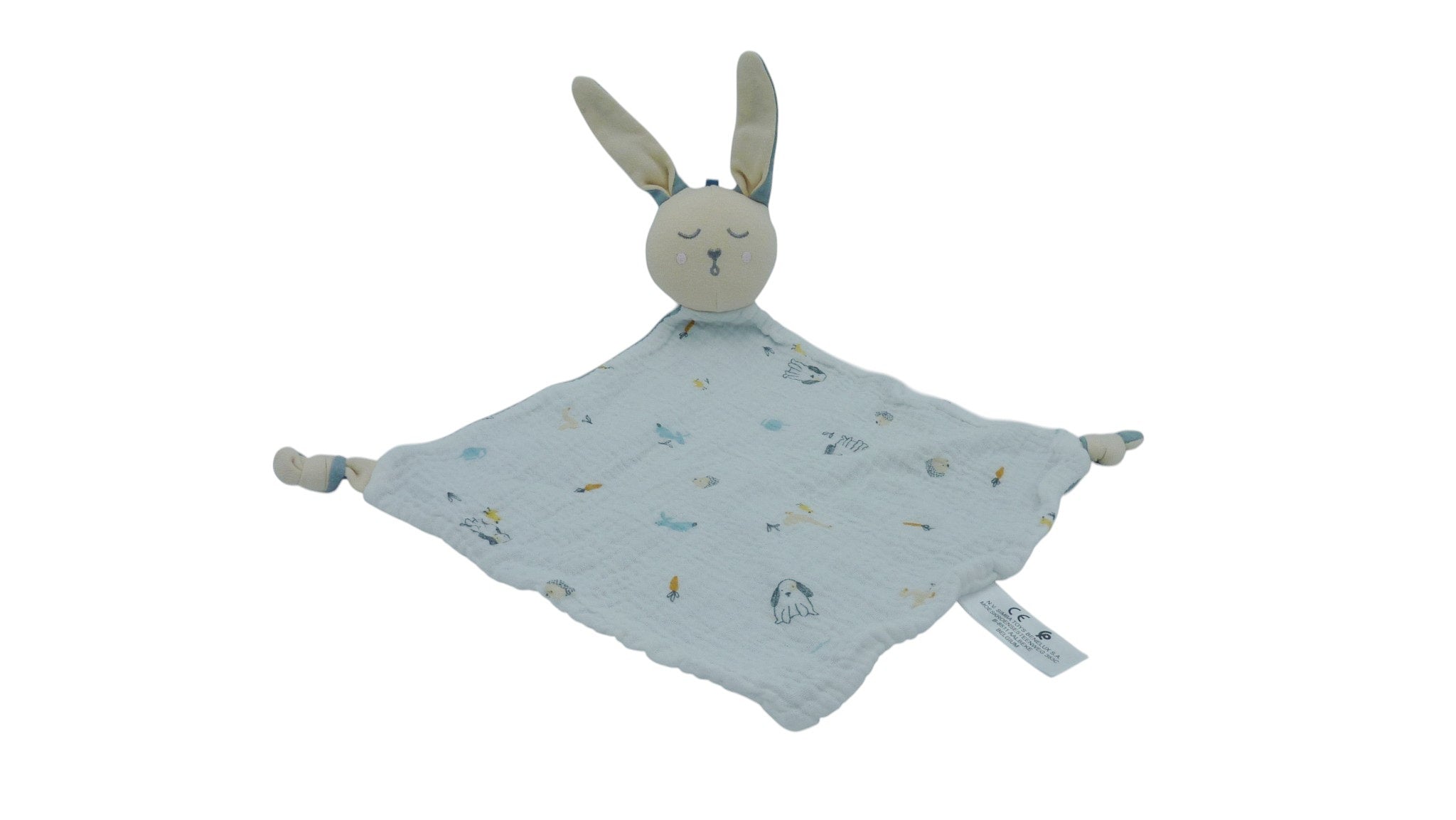 Doudou lapin plat blanc vert - Nicotoy Simba Toys
