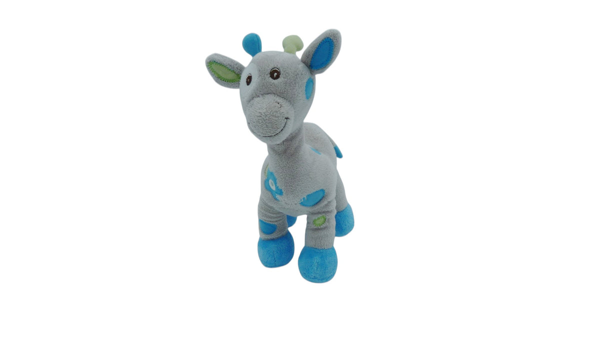Peluche girafe Arthur et Lola grise et bleue – 26 cm