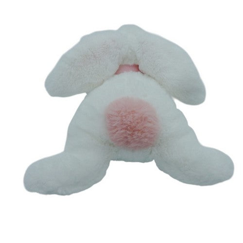 Peluche lapin blanc corail - Pompon - DC2682 Doudou et Compagnie 27 cm