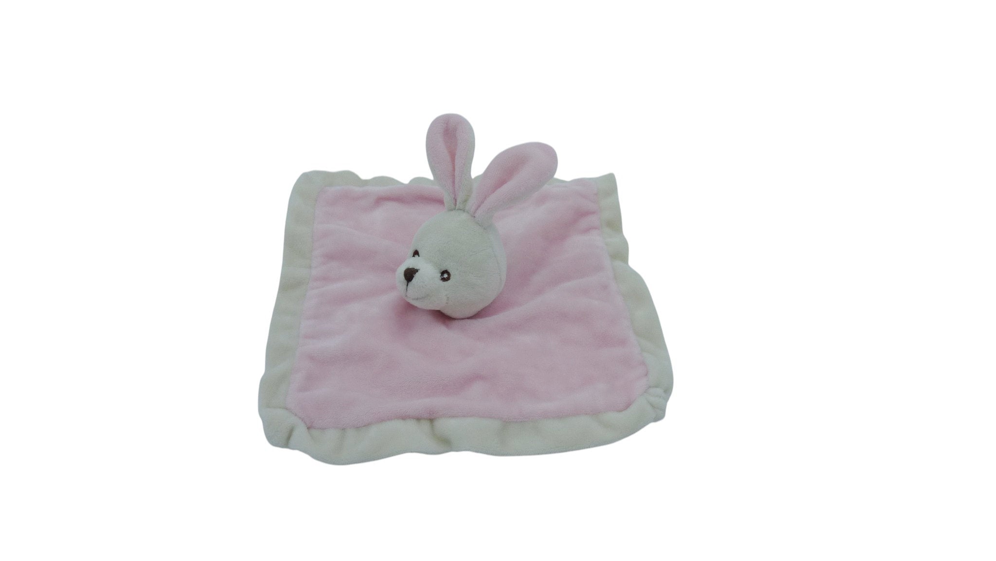 Doudou lapin plat rose crème - Sandy