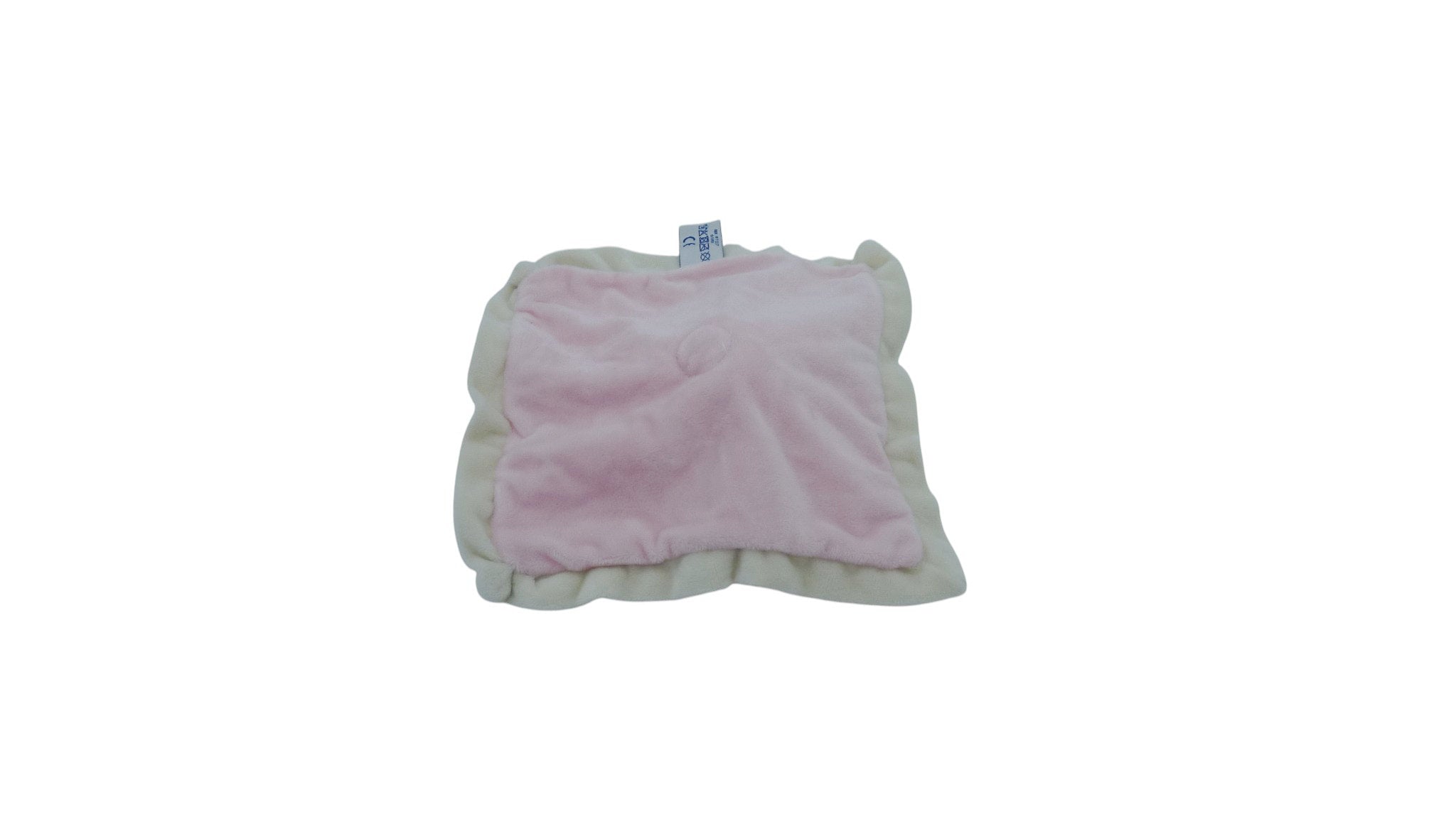 Doudou lapin plat rose crème - Sandy