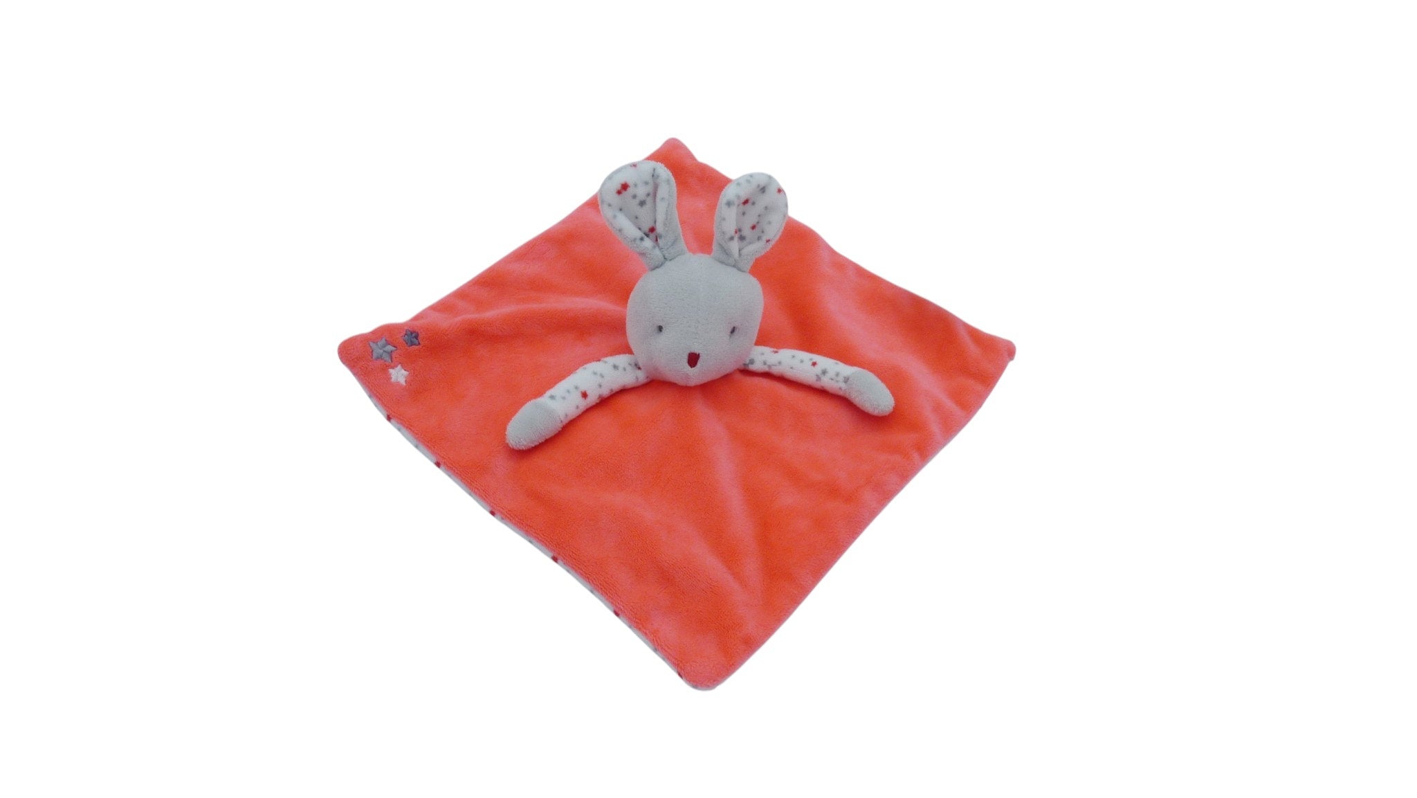 Doudou lapin plat Charline rouge - Obaibi
