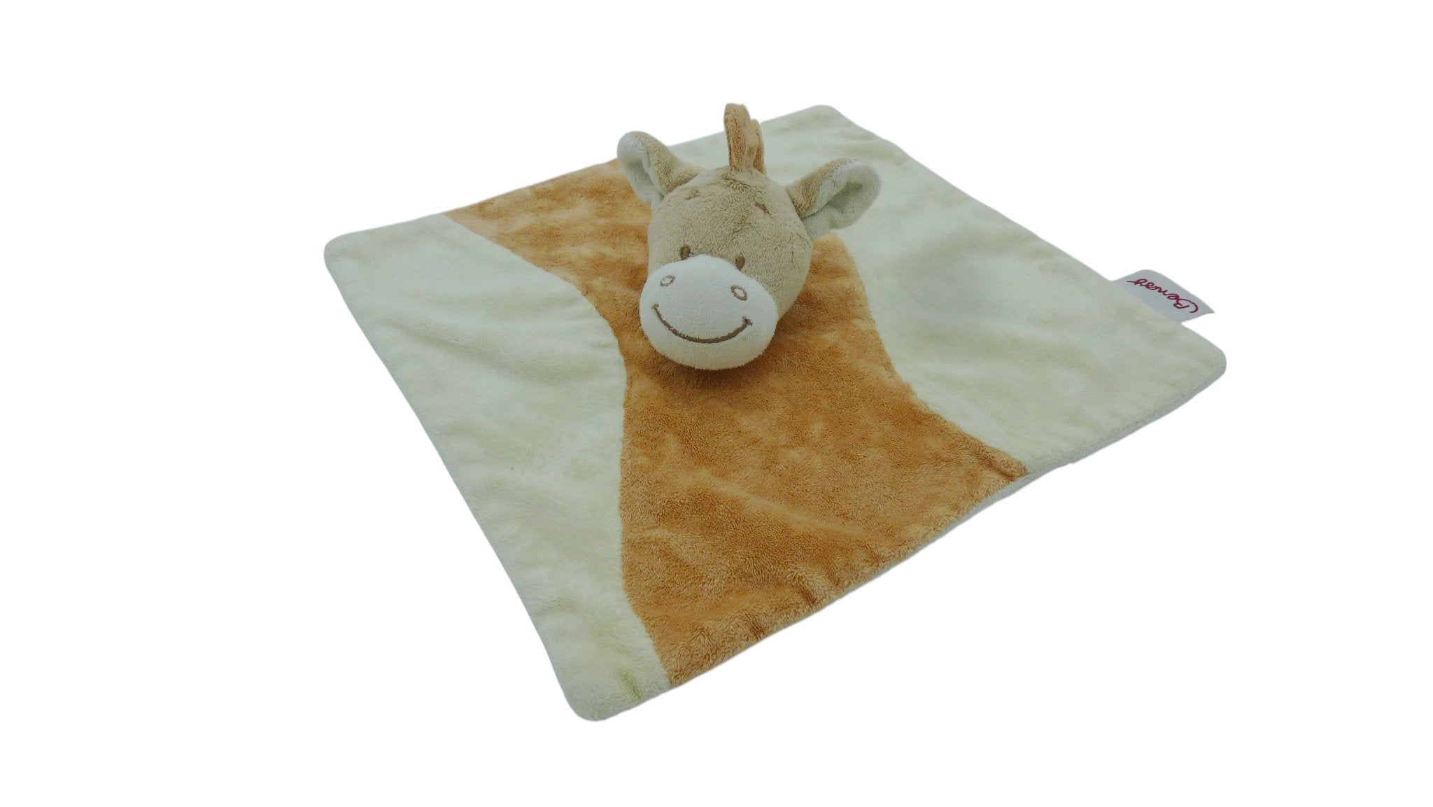 Doudou cheval plat marron crème - Bengy