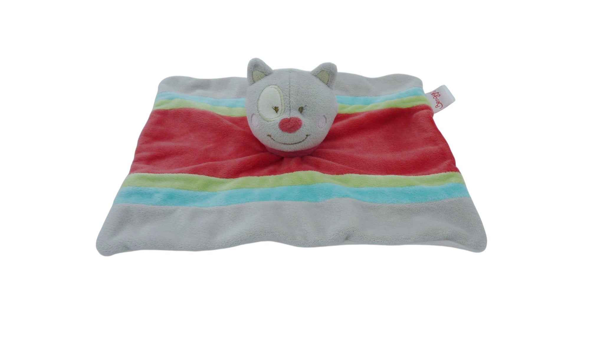 Doudou chat plat multicolore - Bengy