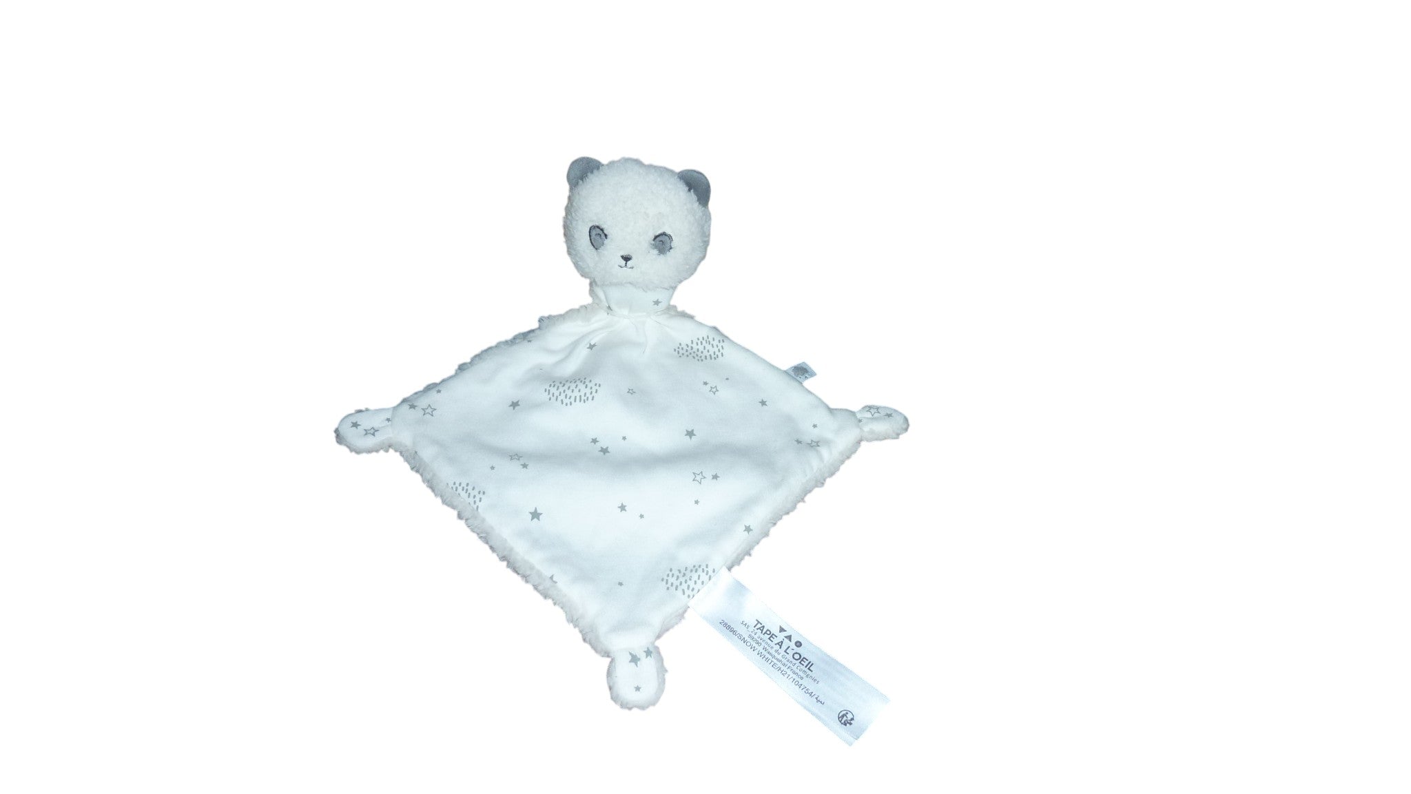 Doudou panda plat blanc - TAO