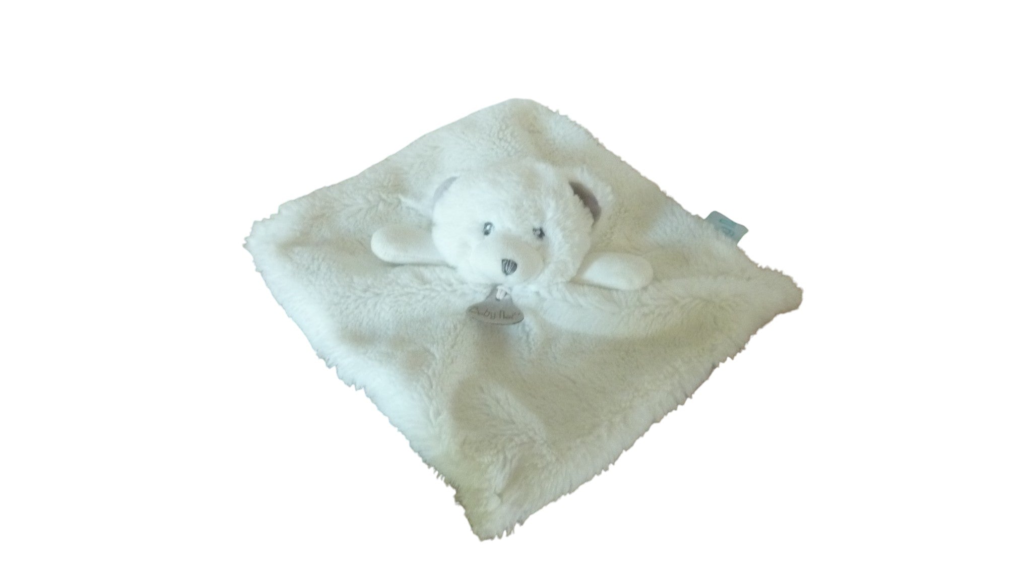 Doudou ours plat blanc gris - Pap'ours - BN0479 Baby'nat