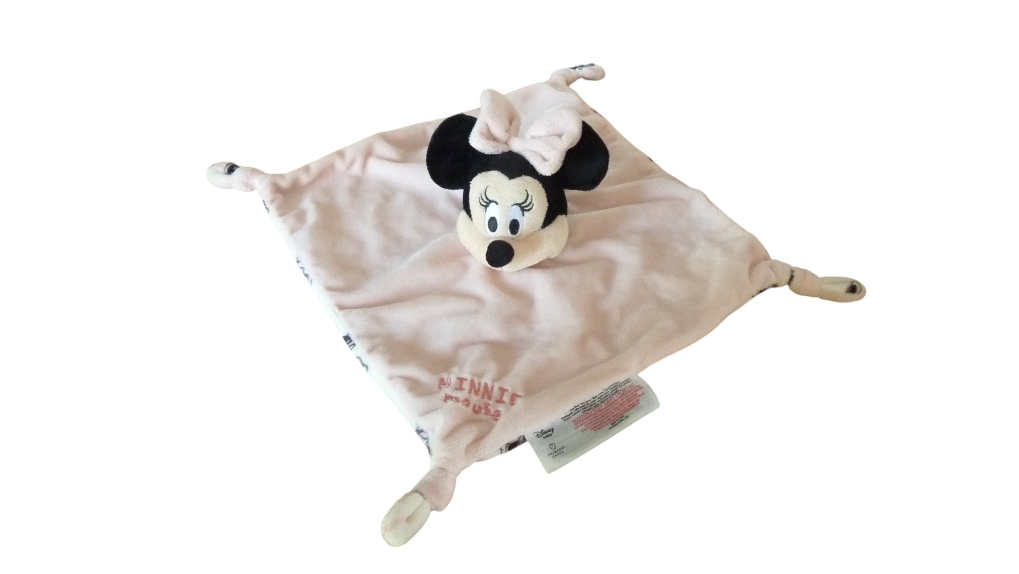 Doudou Minnie plat rose rayures - Disney