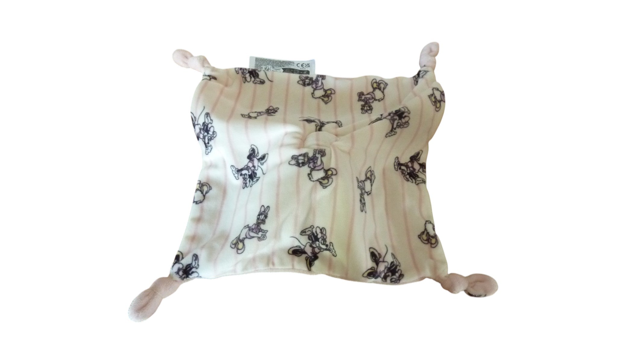 Doudou Minnie plat rose rayures - Disney