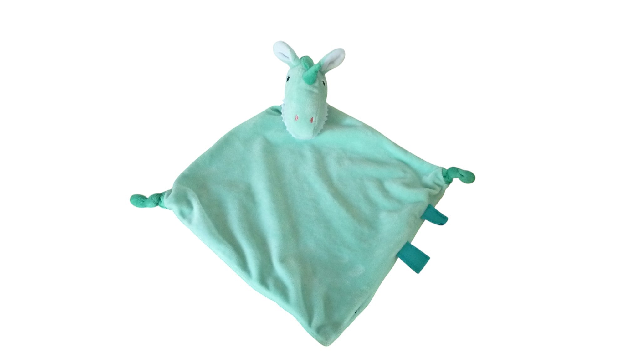 Doudou licorne plat vert - Krammeklud Cuddle Cloth