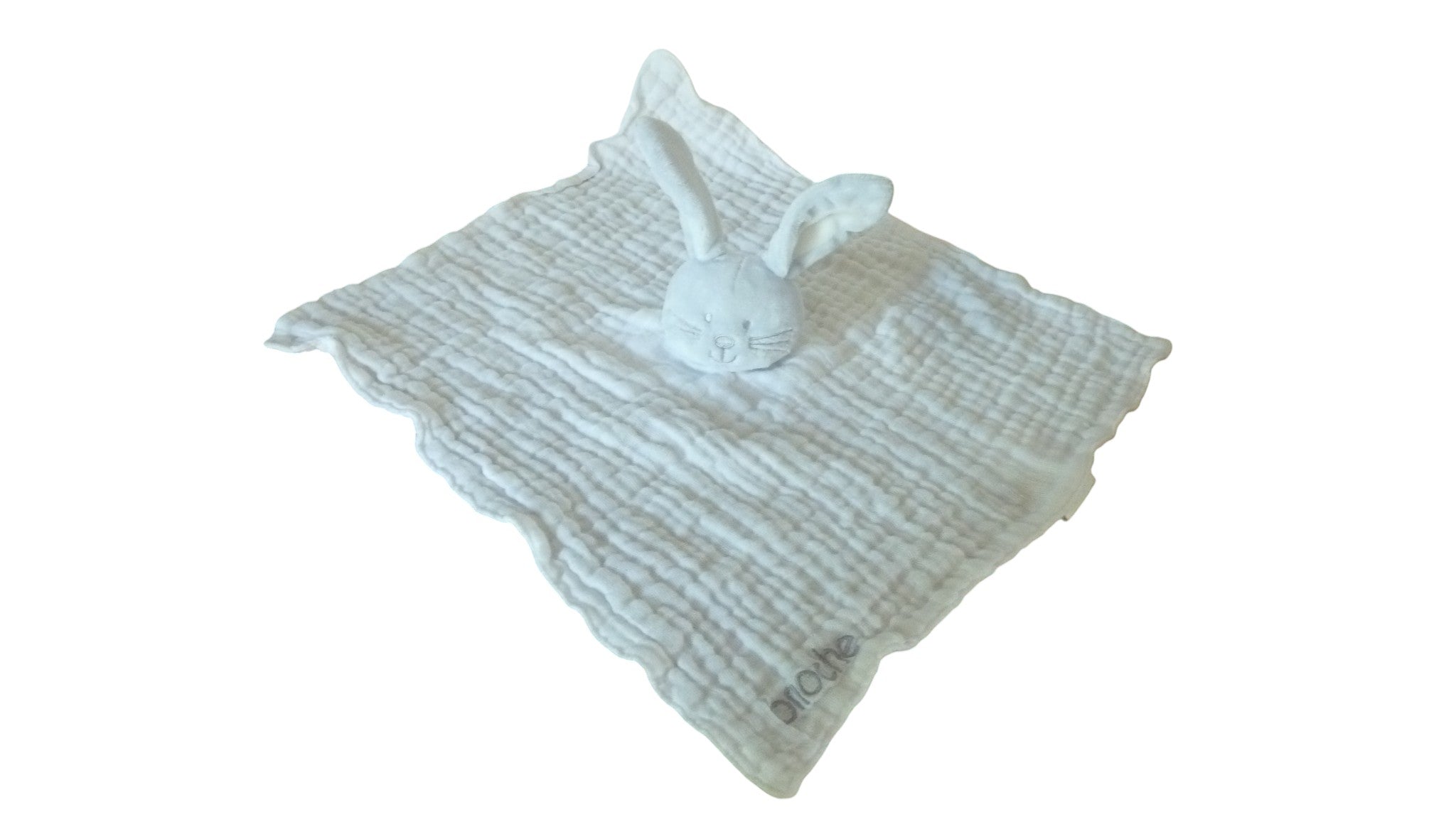 Doudou lapin lange plat Brioche blanc - La Halle
