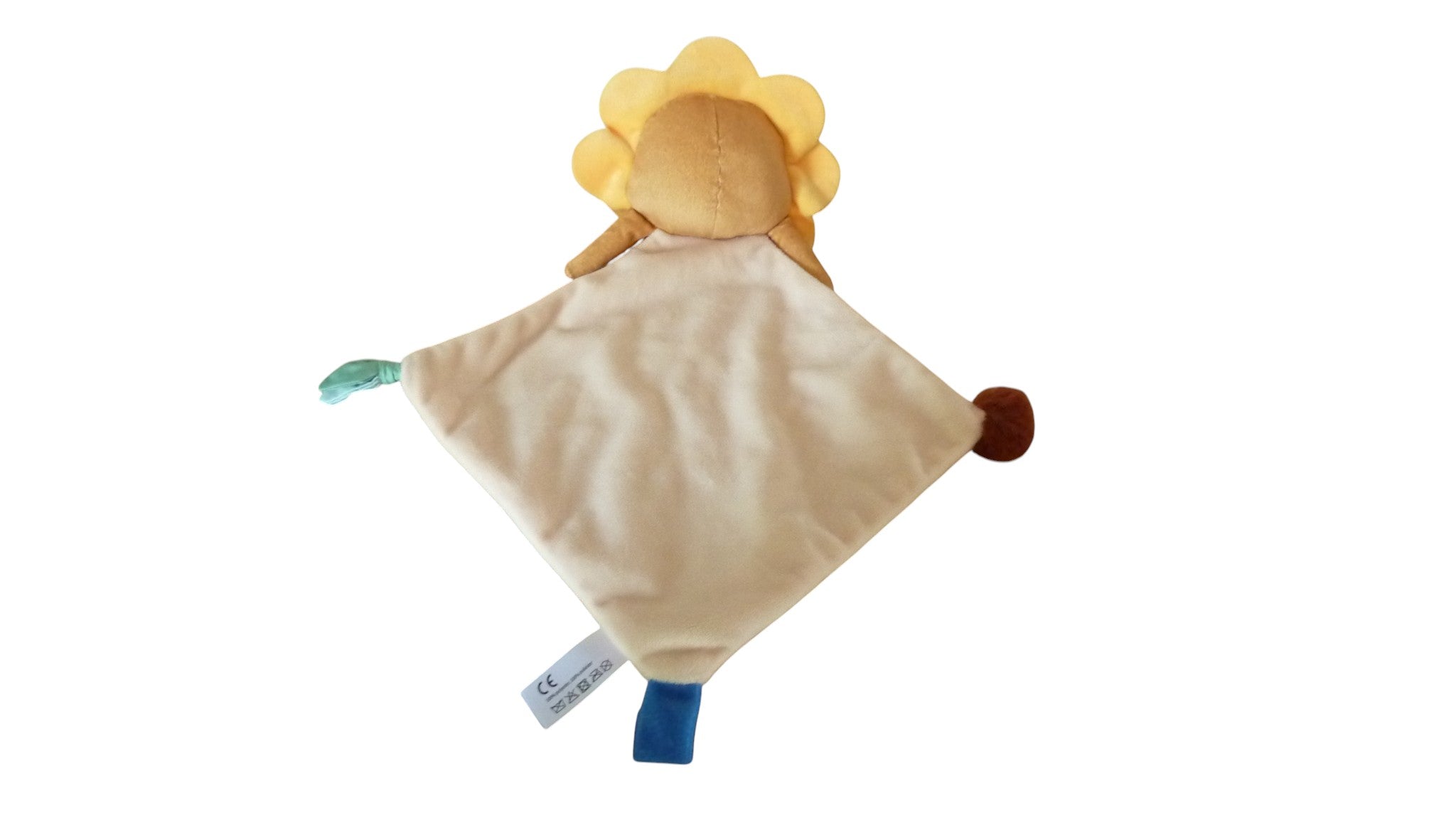 Doudou lion plat attache tétine beige jaune - Gifi