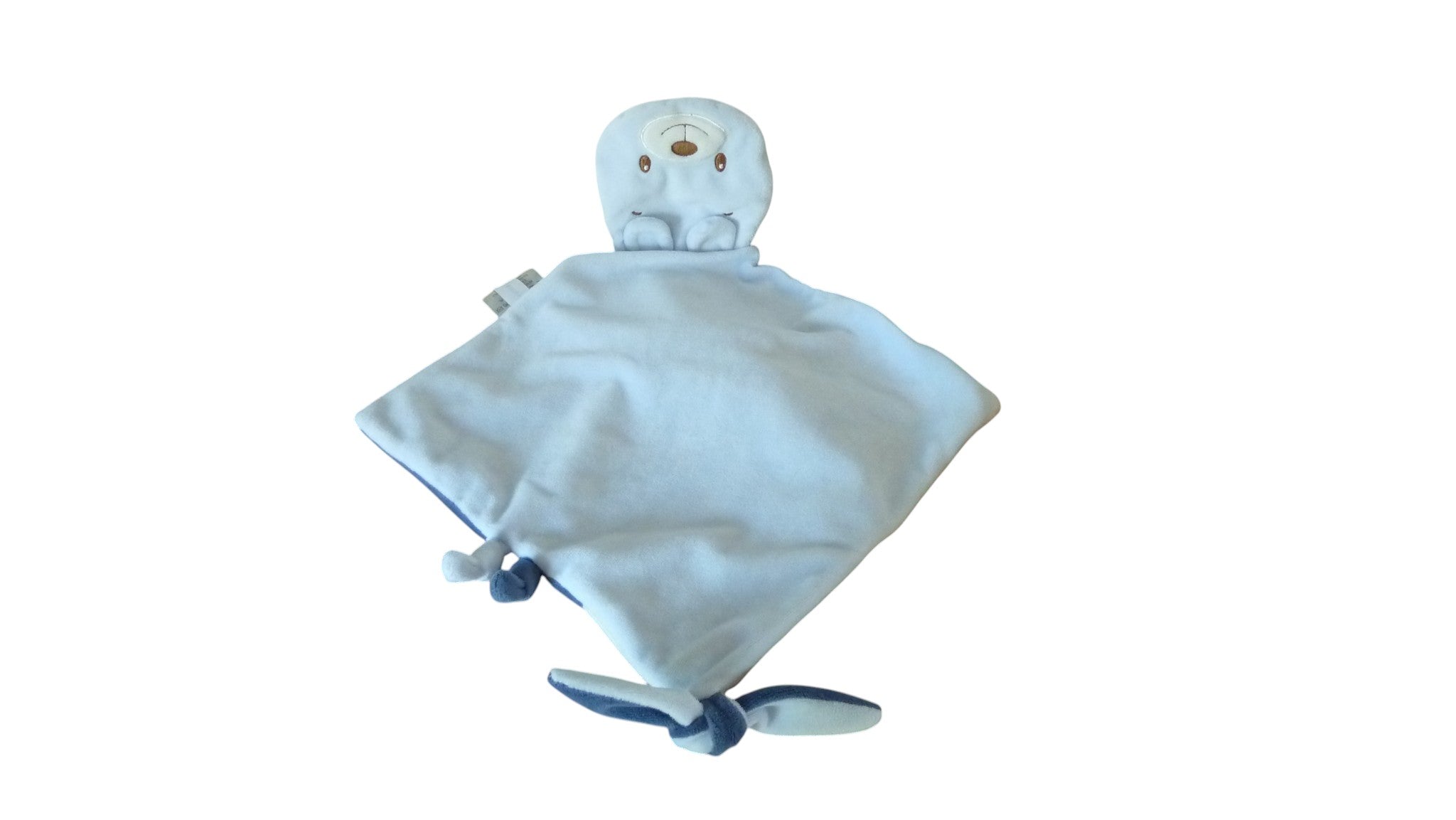 Doudou ours plat bleu attache tétine - Budiezzz - Nattou