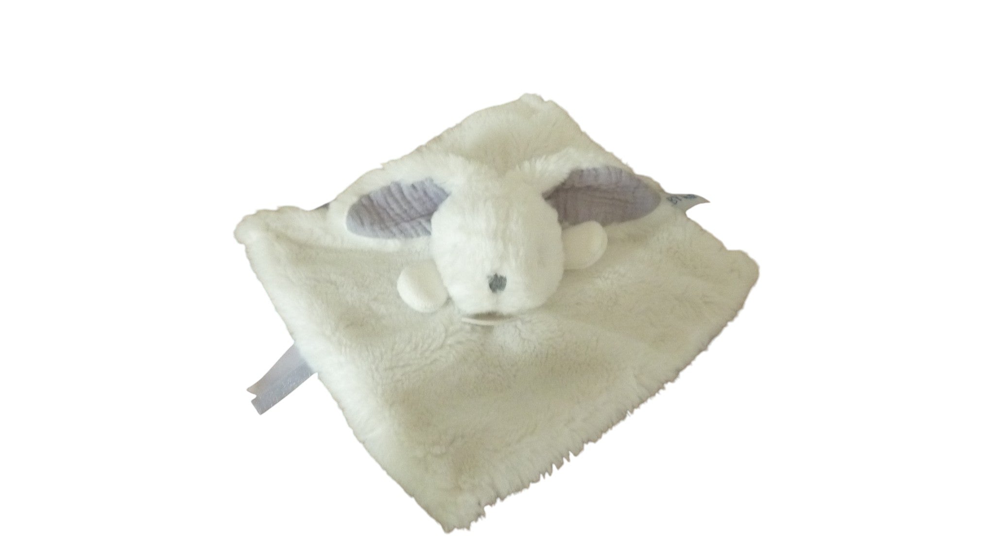 Doudou lapin plat blanc bleu - Bleu Céleste - BN0637 Baby'Nat