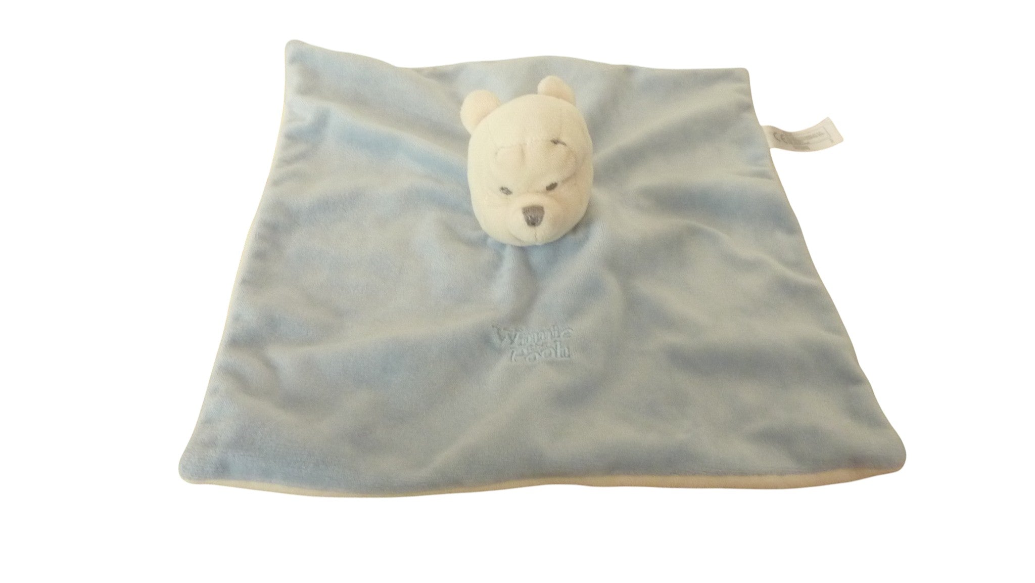 Doudou Winnie l'Ourson plat bleu - Disney