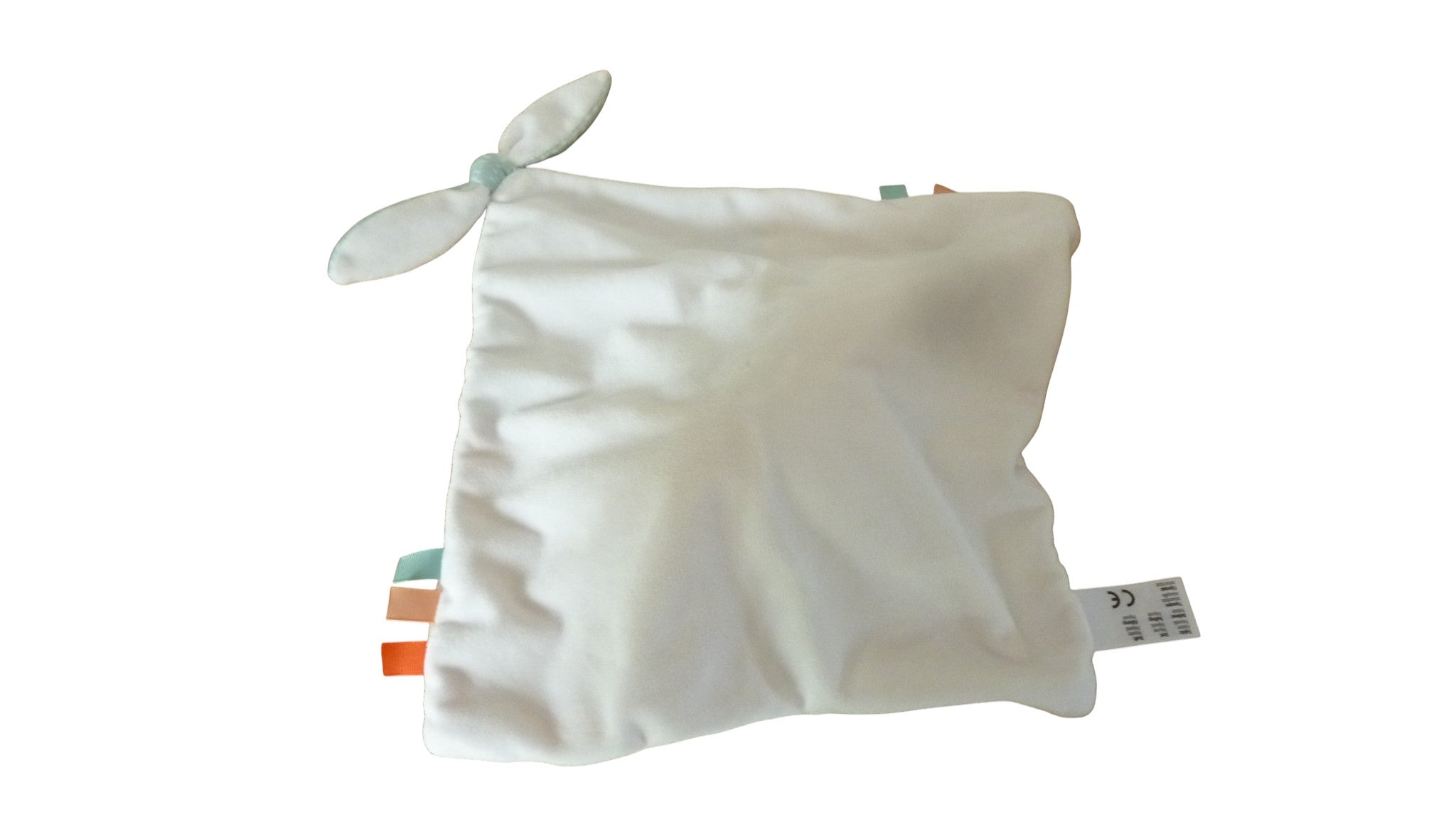 Doudou ours plat attache tétine beige blanc - Baby Smile