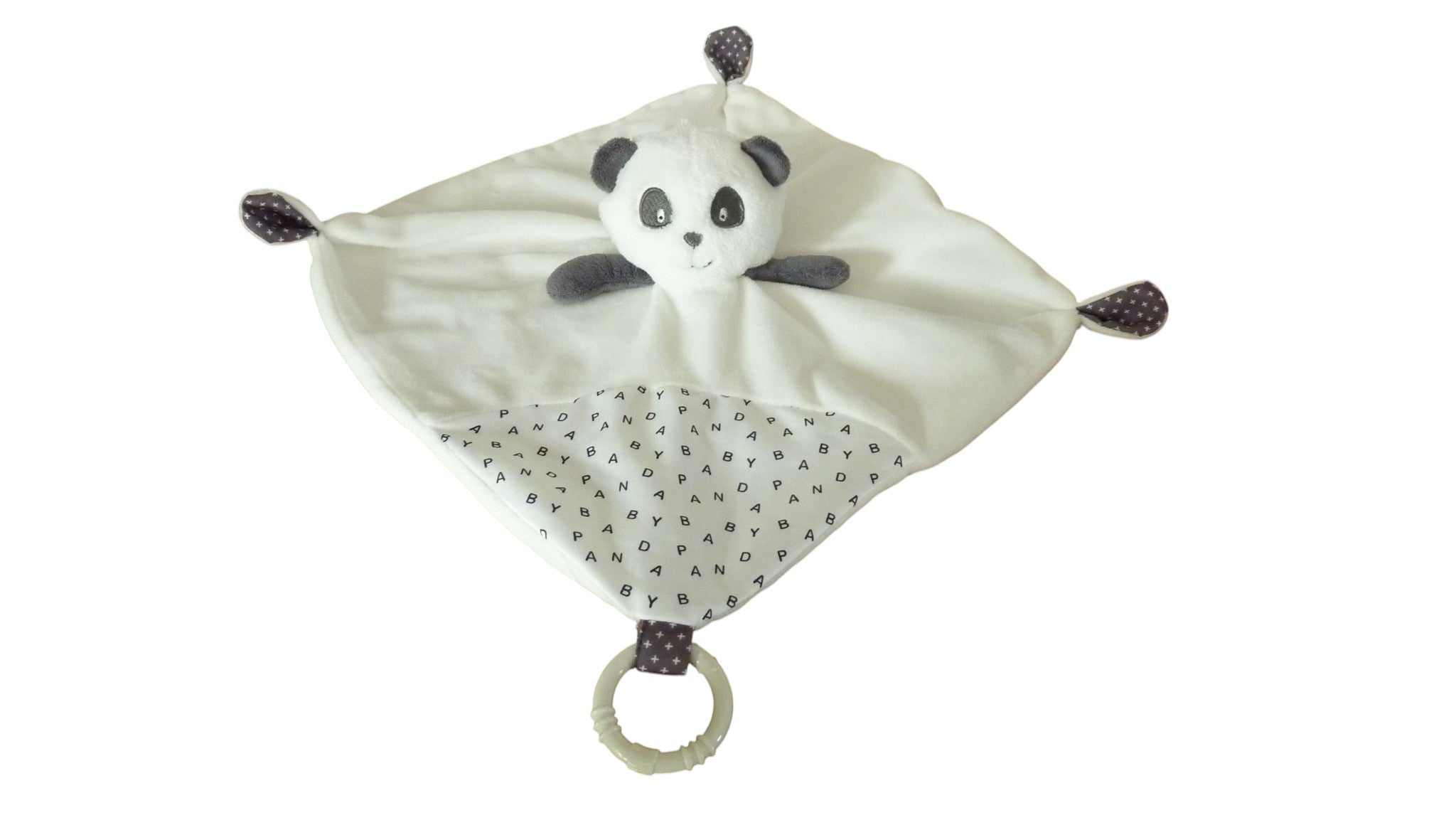 Doudou panda plat blanc gris - Sauthon