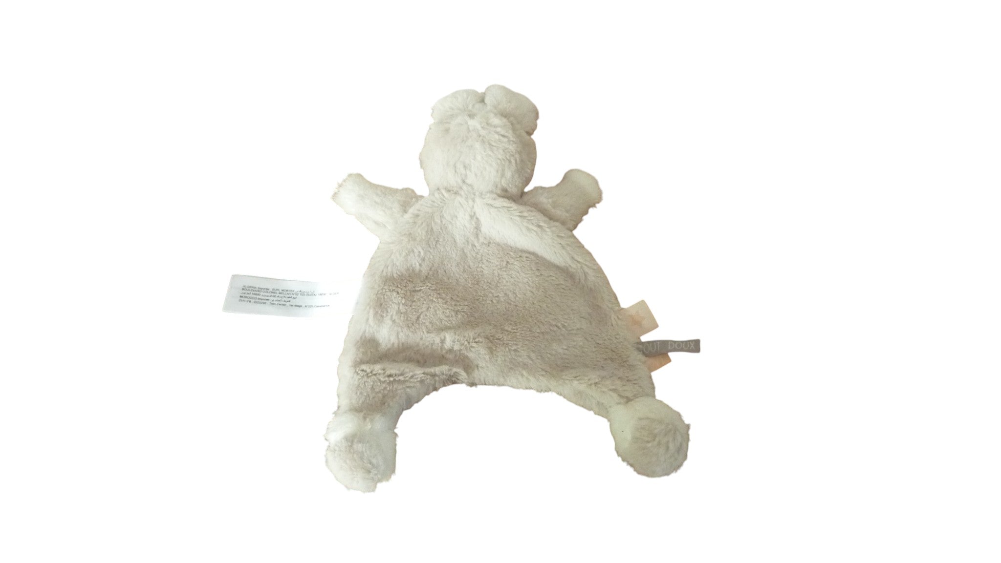 Doudou lapin plat gris blanc - TAO