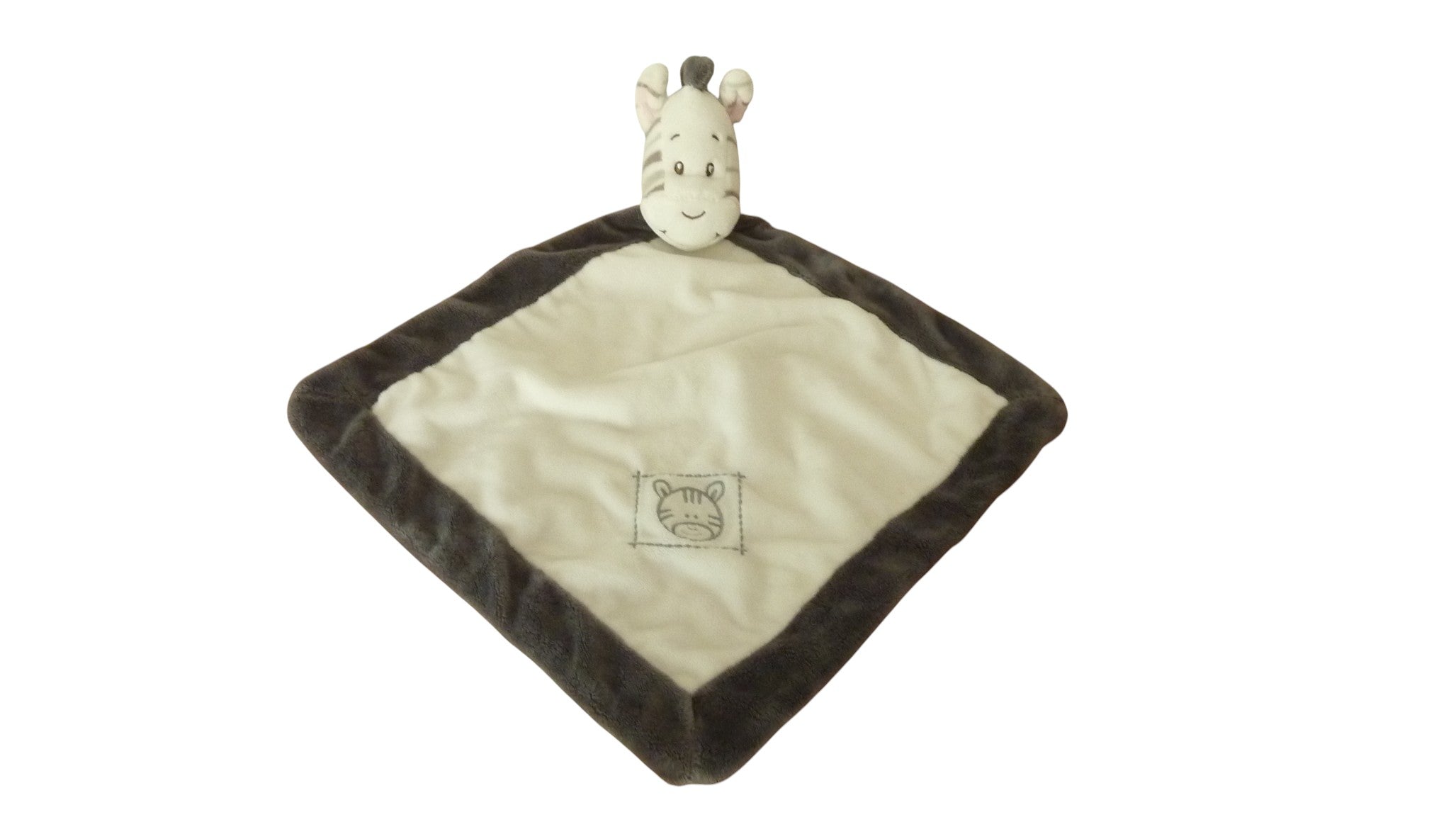Doudou zèbre plat blanc gris - ZDT Trading