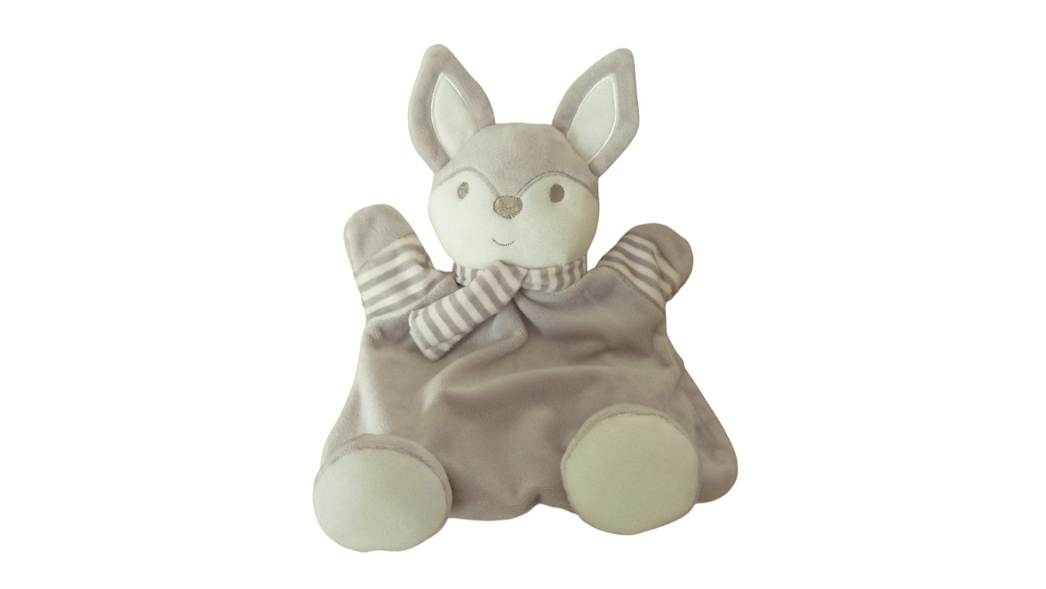 Doudou renard marionnette gris - Pusblu