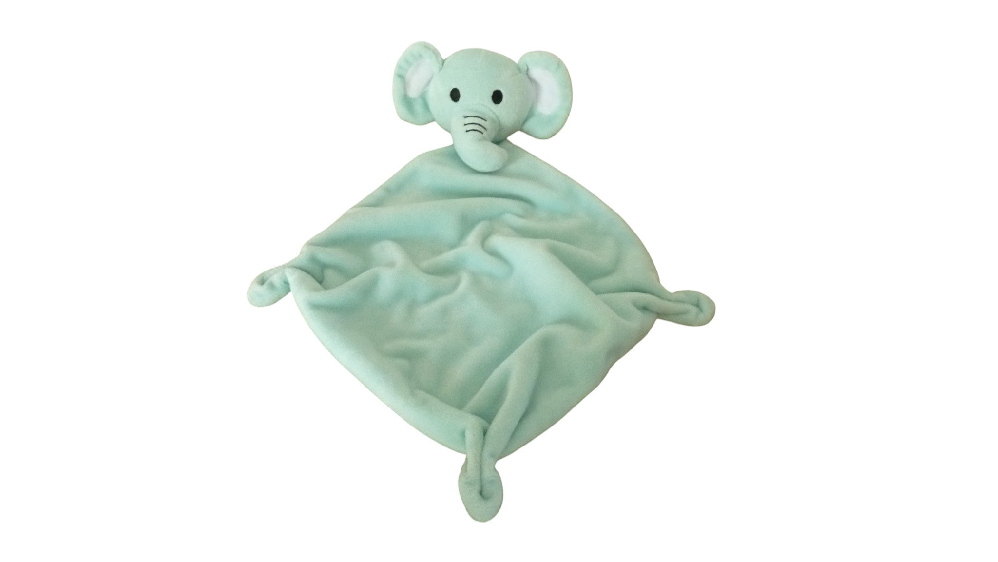 Doudou éléphant plat turquoise - Babou