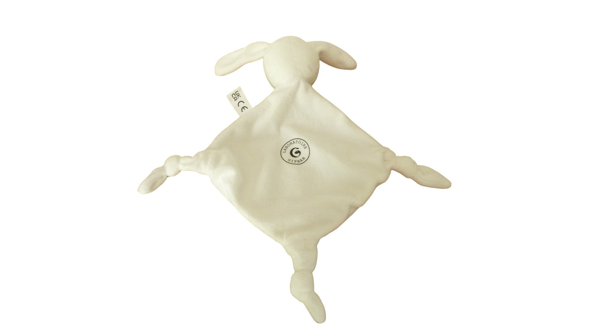 Doudou lapin plat blanc - Laboratoire Giphar