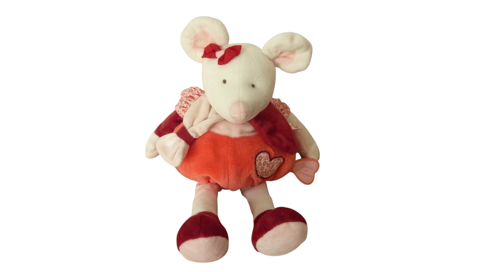 Peluche souris Clémentine rouge rose - DC2615 Doudou et Compagnie 40 cm