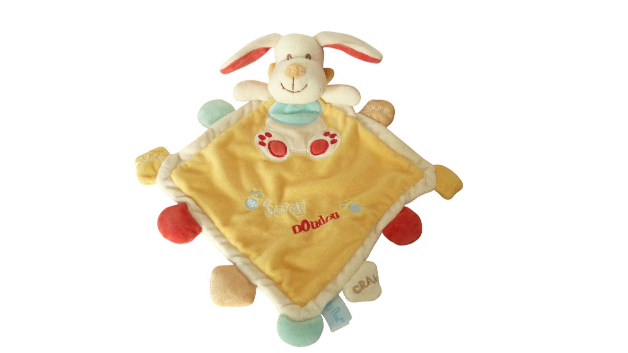 Doudou chien plat jaune - Super doudou - BN302 Baby'Nat