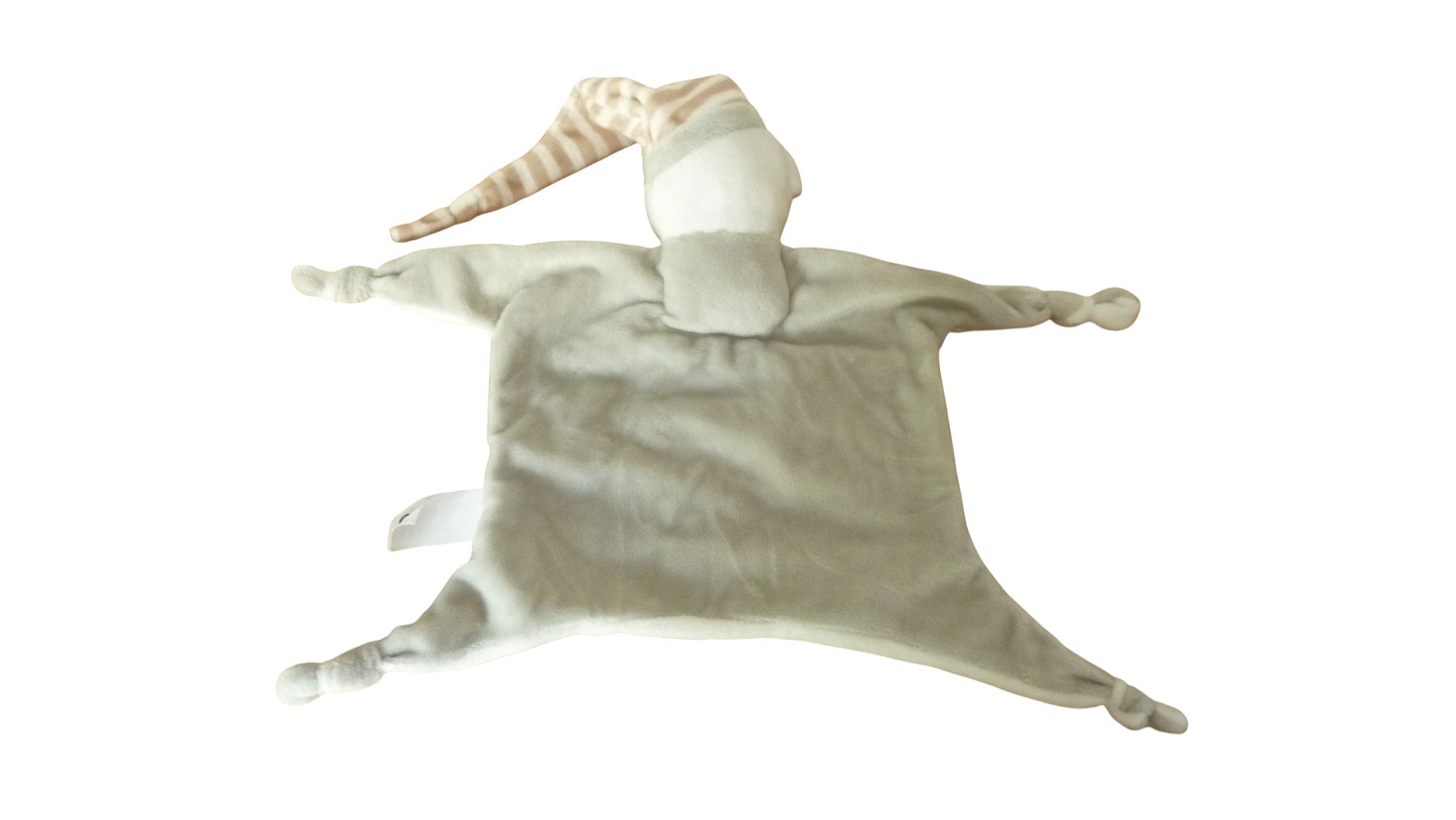 Doudou ours plat blanc gris - Crédit Mutuel