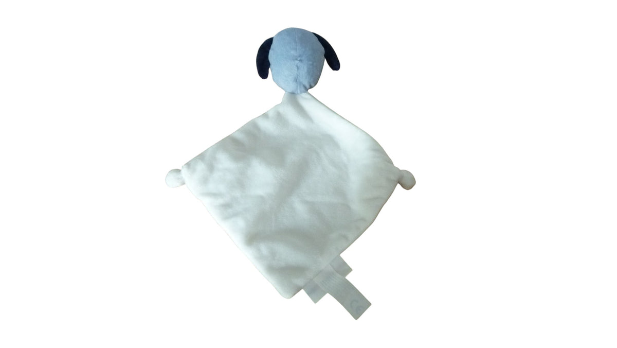 Doudou chien plat blanc bleu - Air France