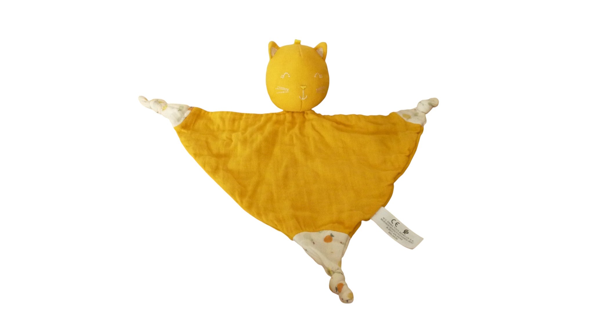 Doudou chat plat jaune moutarde - Nicotoy Simba Toys