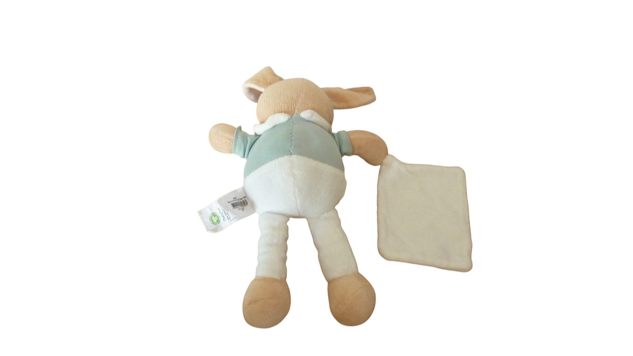 Peluche mouchoir lapin blanc vert - BN0579 Baby'Nat