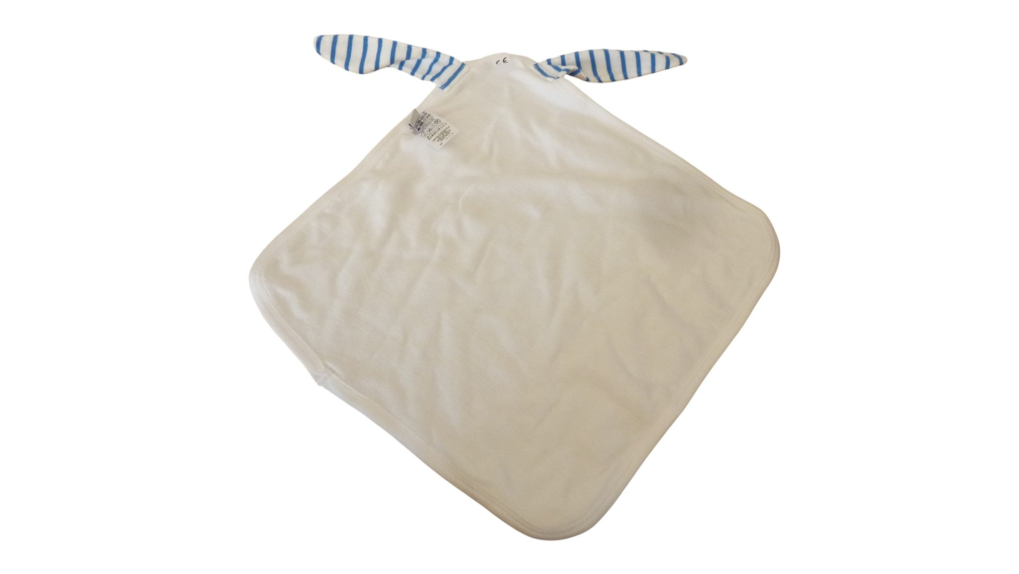 Doudou plat lapin blanc bleu - Petit Bateau
