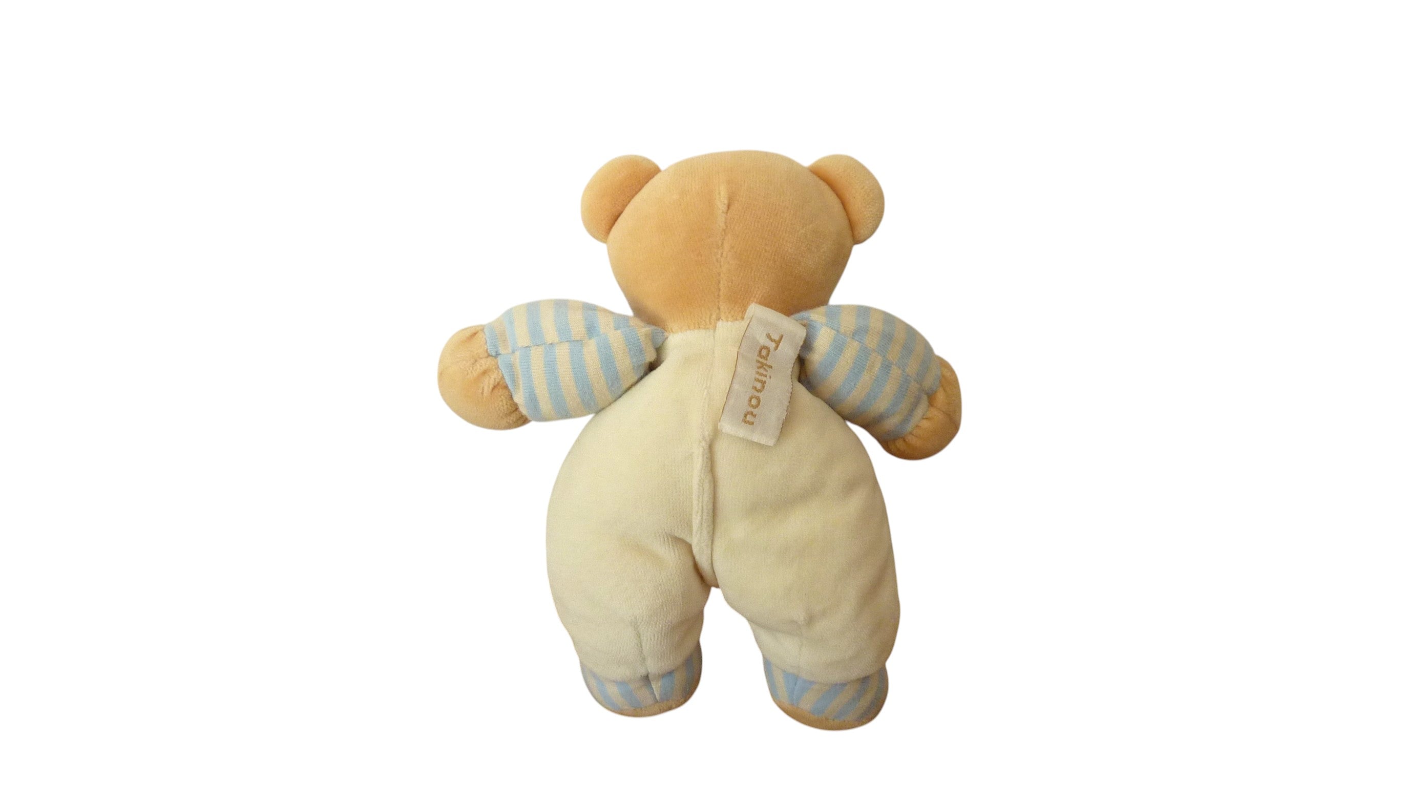Peluche ours crème bleu - Takinou 21 cm