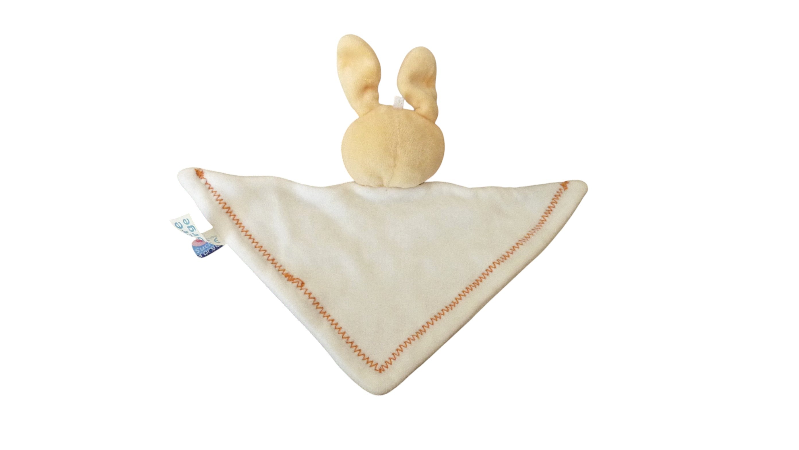 Doudou lapin plat blanc - Sucre d'Orge