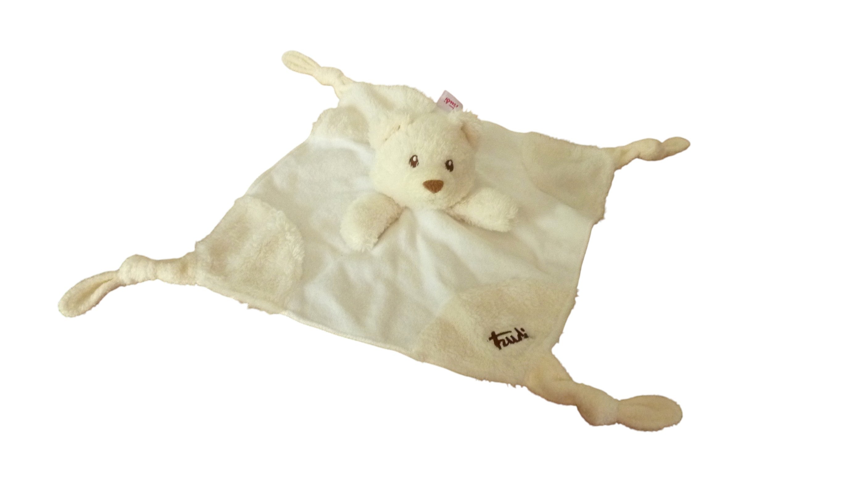 Doudou ours plat blanc écru - Trudi