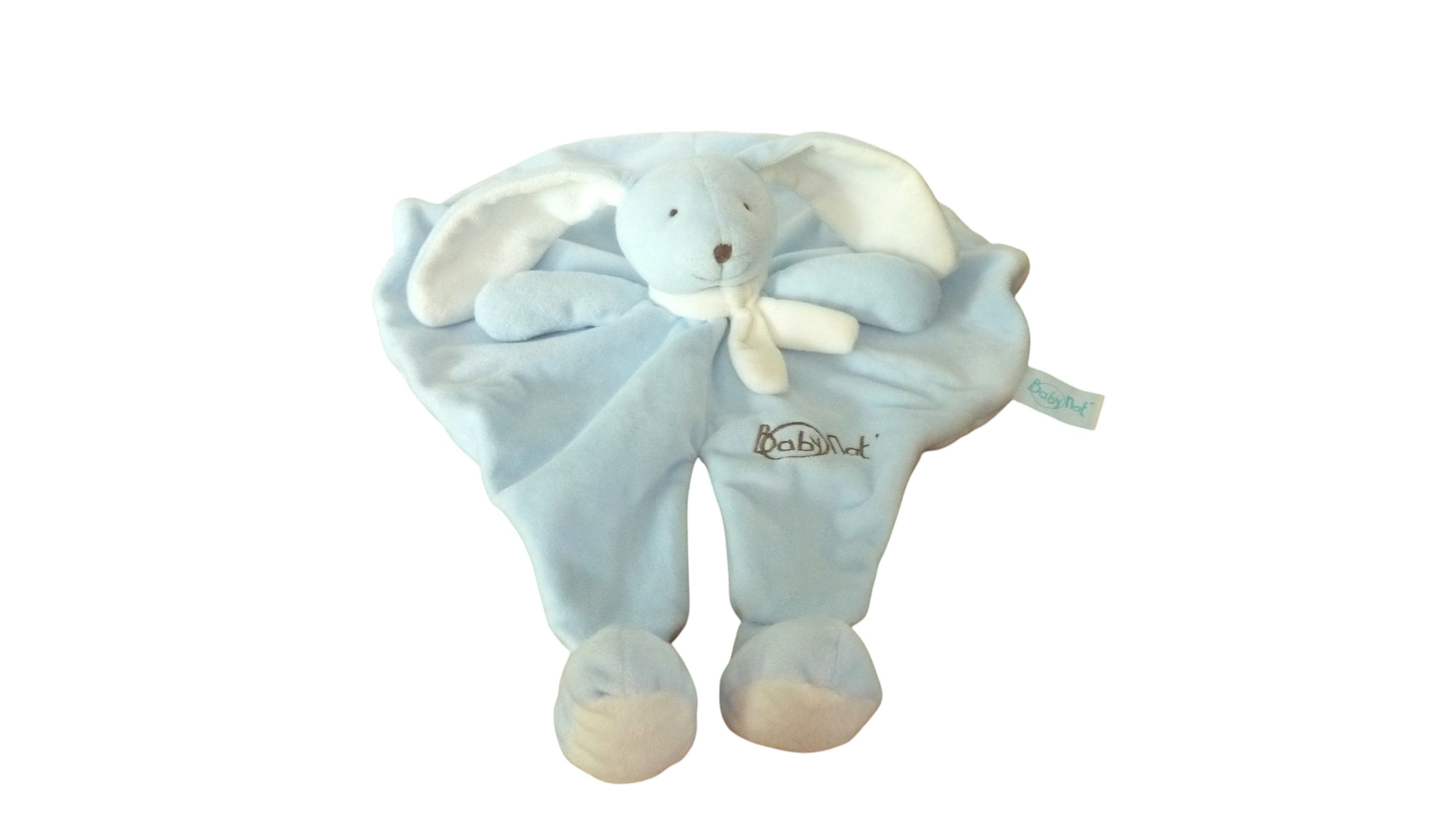 Doudou lapin plat bleu - Doudous Layette - BN780 Baby'Nat