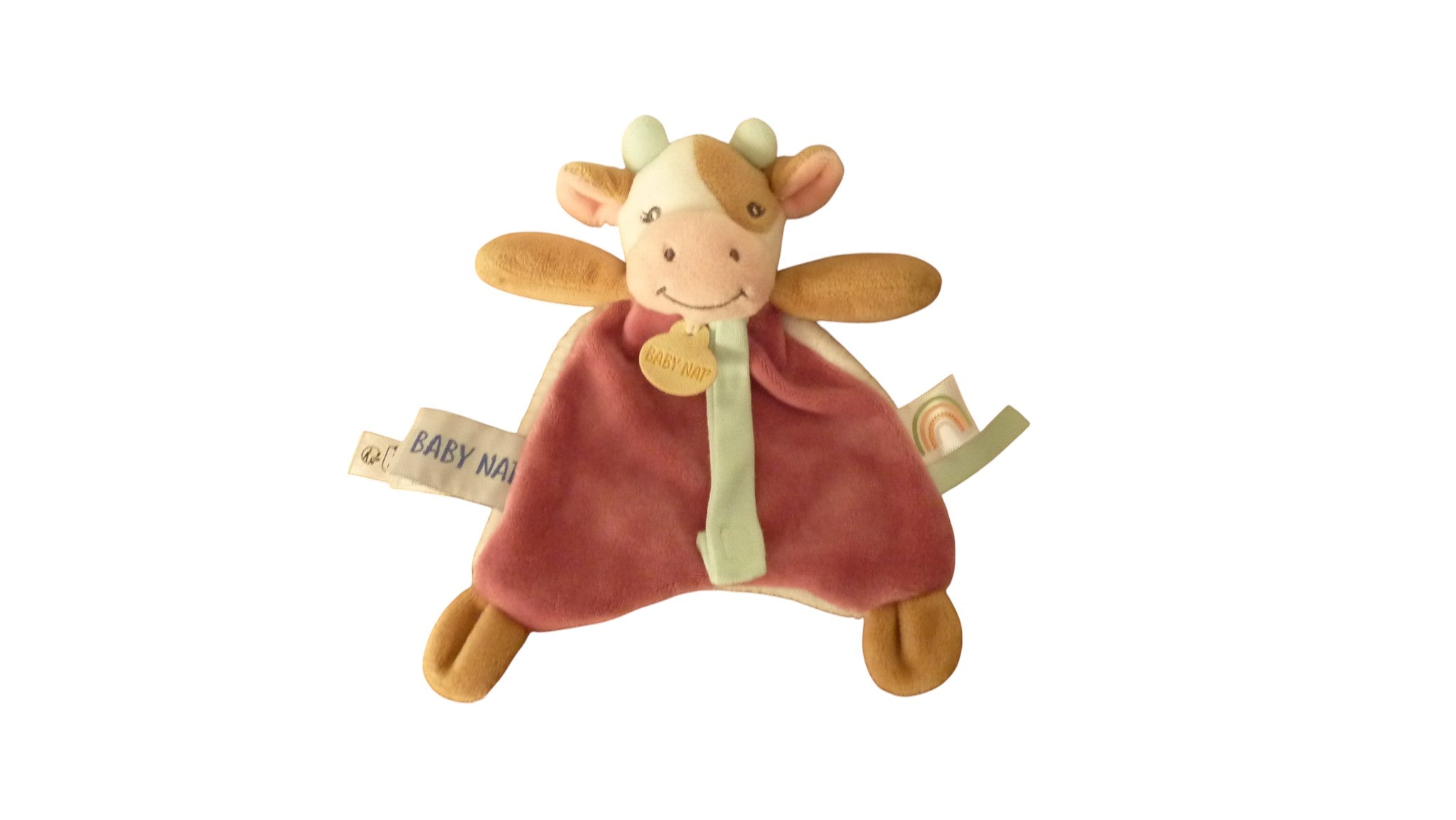 Doudou vache attache sucette violet - Collection Pistache la vache - BN6022 Baby'Nat