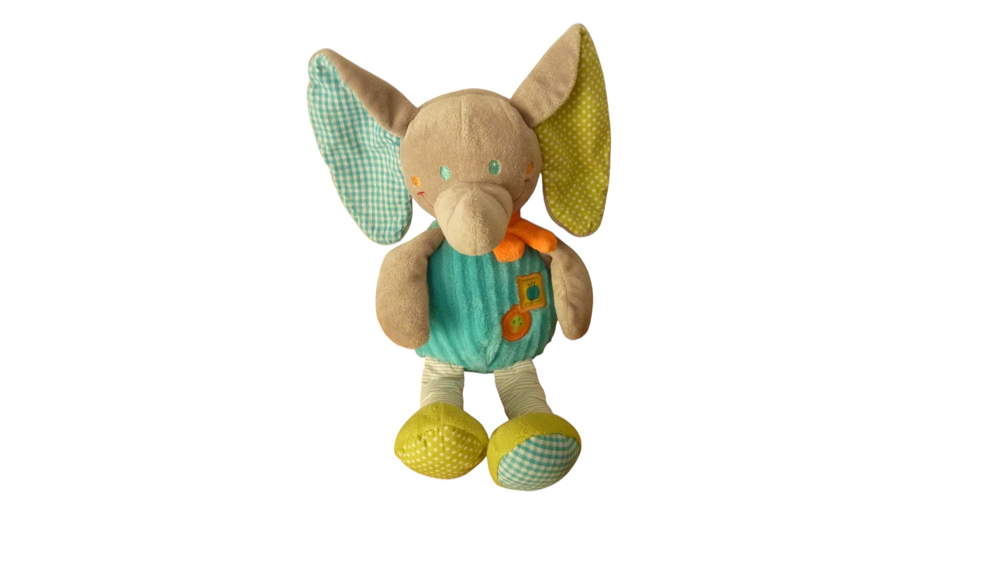 Peluche éléphant bleu - Mots d'Enfants 29 cm