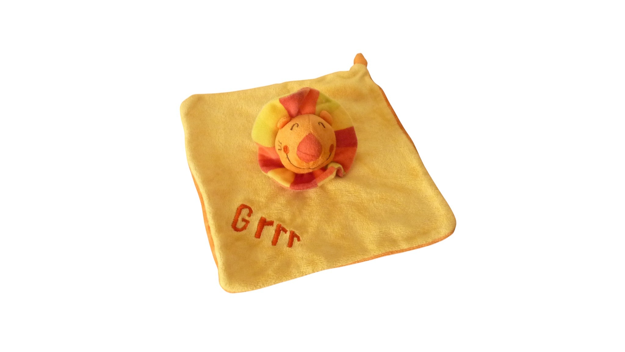 Doudou lion plat jaune orange - Creativtoys