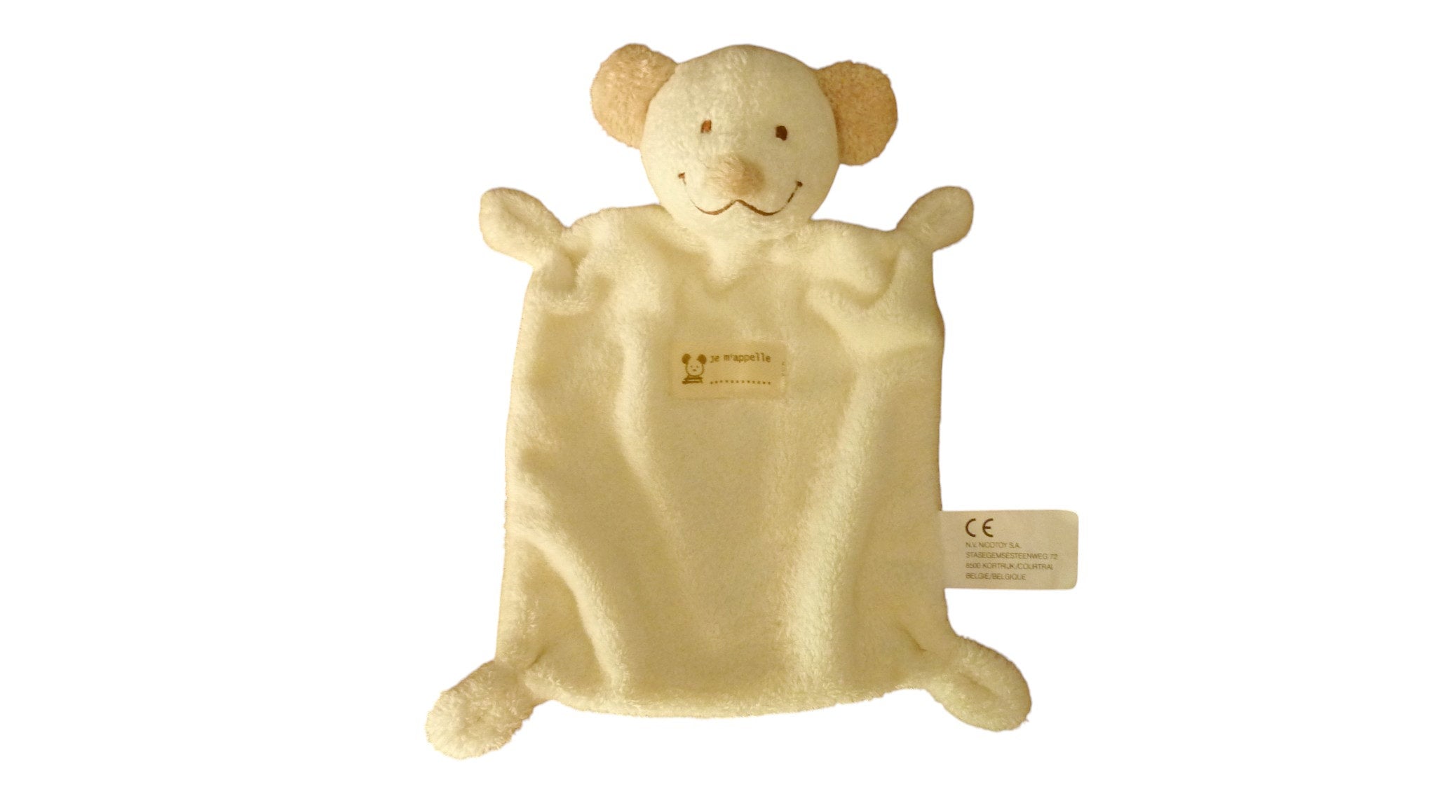 Doudou ours plat crème - Nicotoy