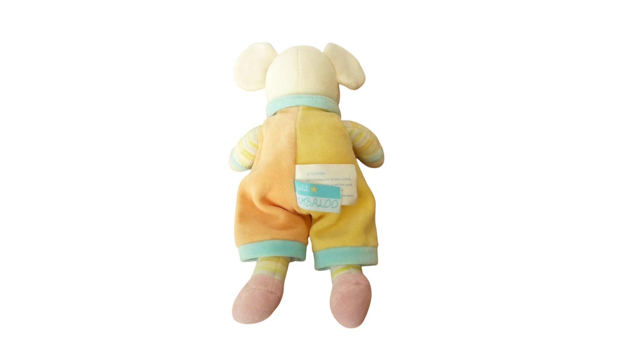 Peluche souris jaune orange - Kimbaloo 24 cm