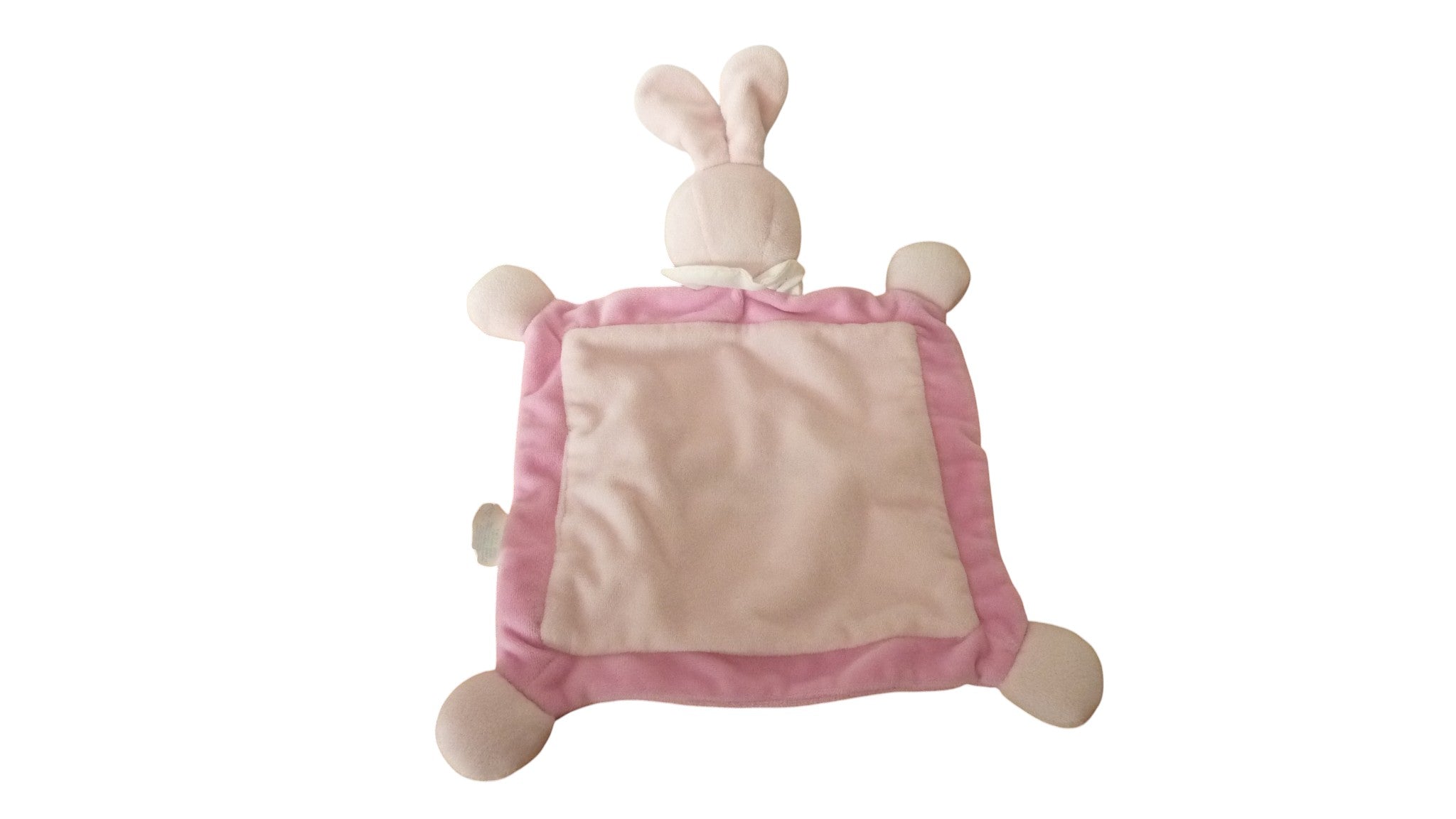 Doudou lapin plat rose - Picot