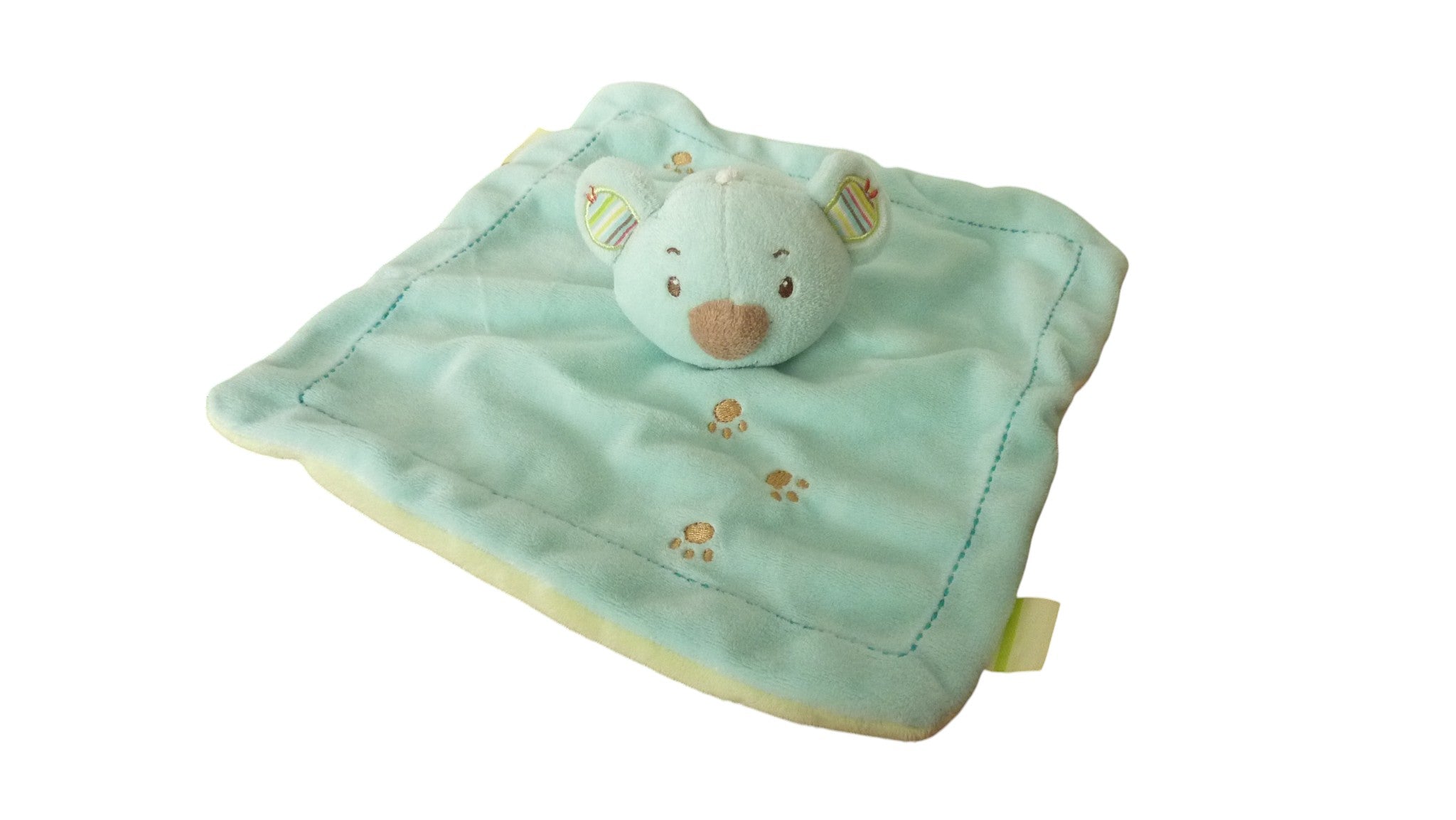 Doudou koala plat bleu turquoise vert - Système U