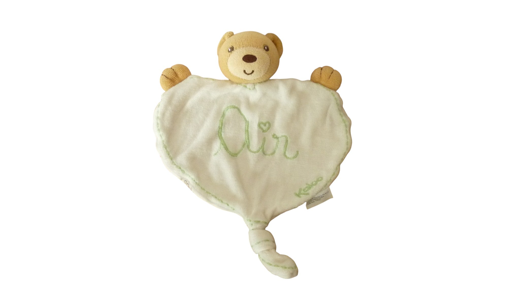 Doudou ours plat bio - écru - Kaloo