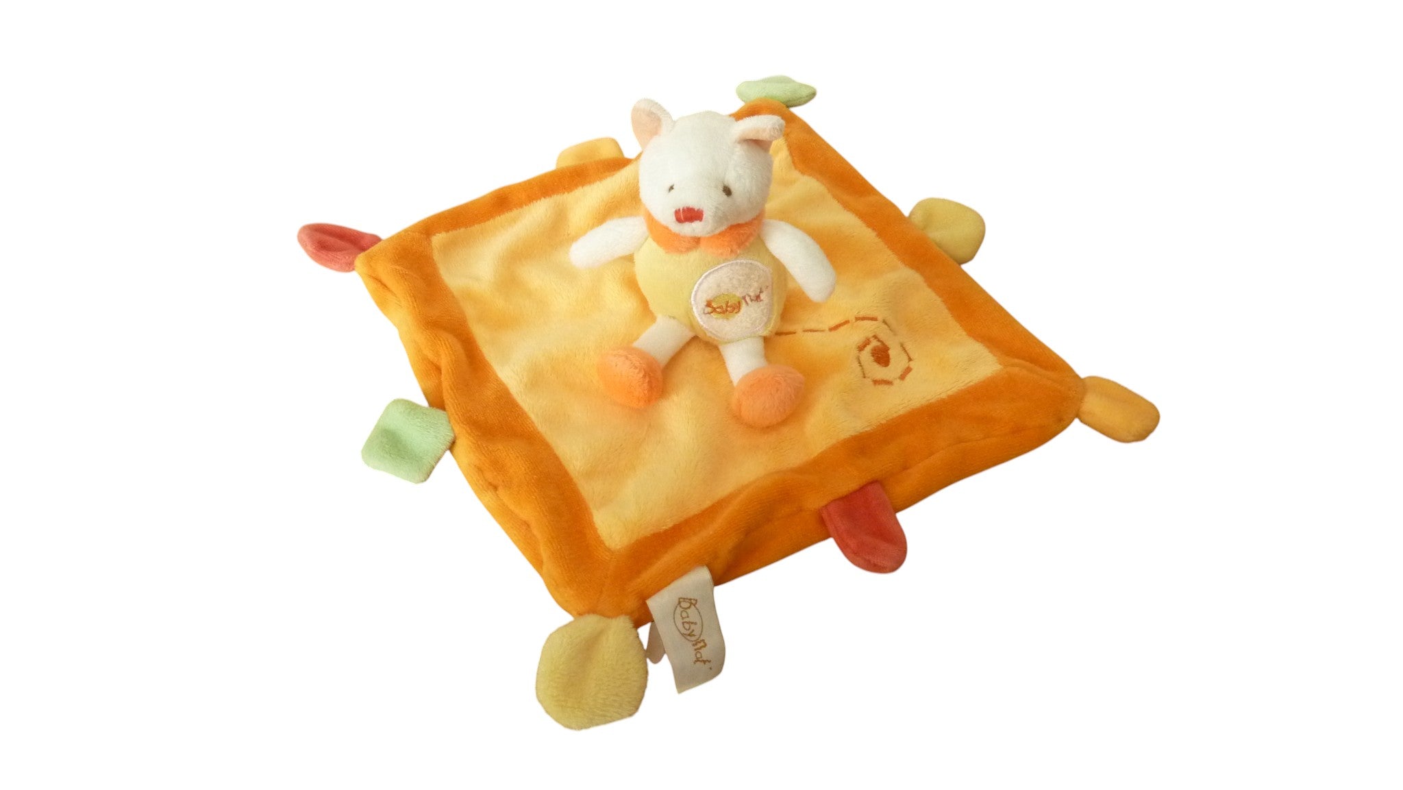 Peluche mouchoir ours orange - Baby'Nat