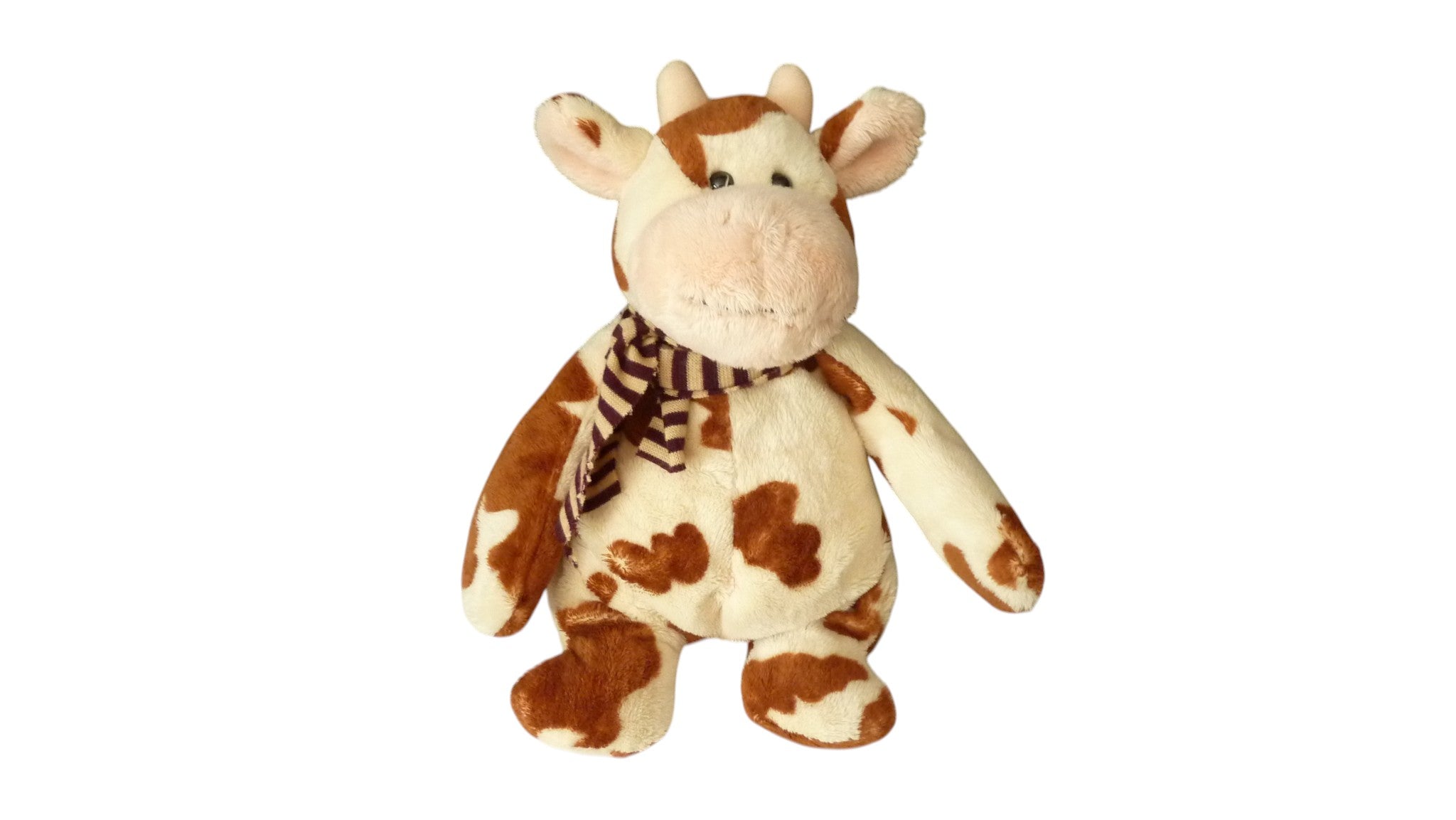 Peluche vache crème marron - TCF 28 cm