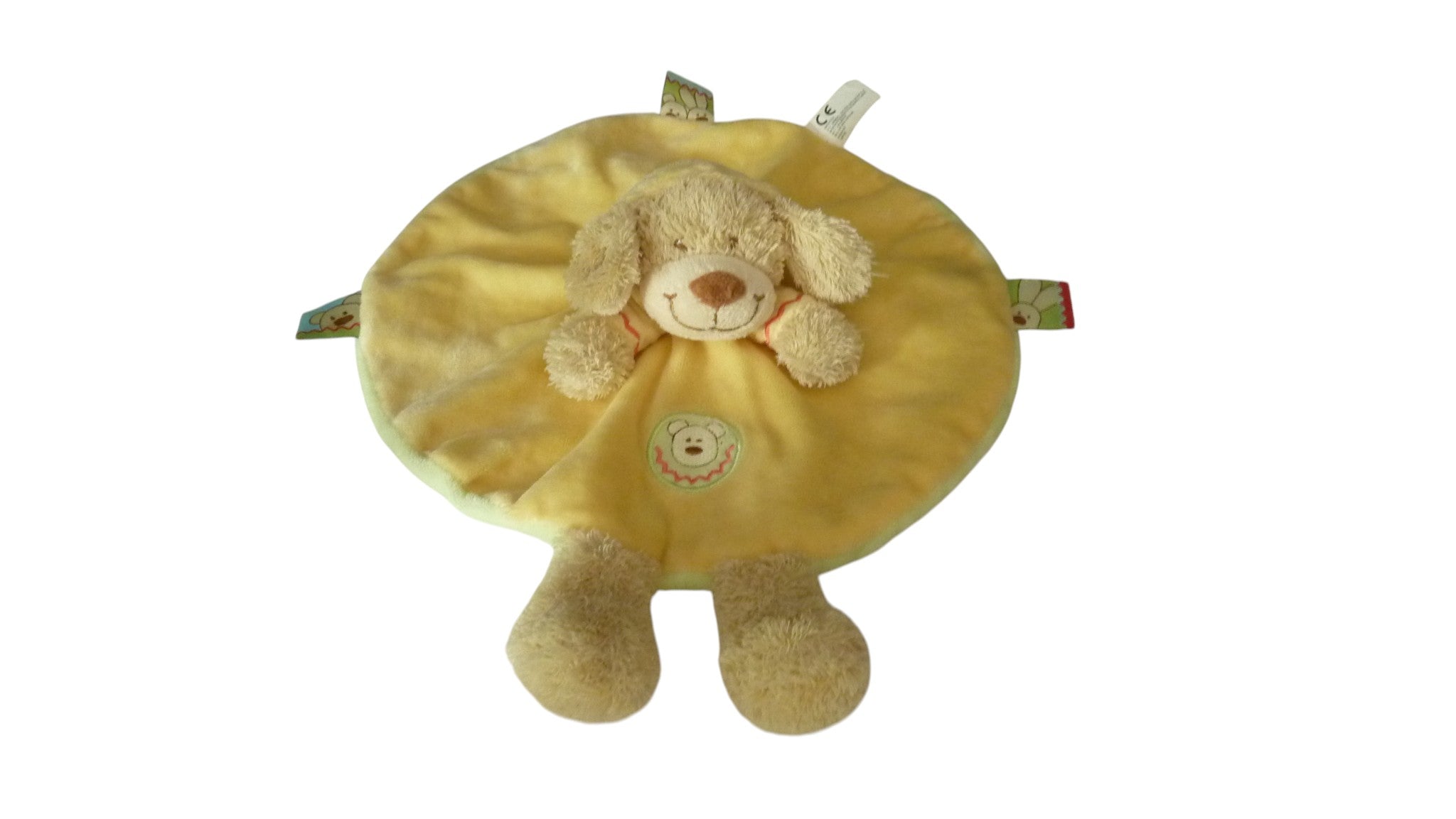 Doudou chien plat jaune vert - Nicotoy Simba Dickie